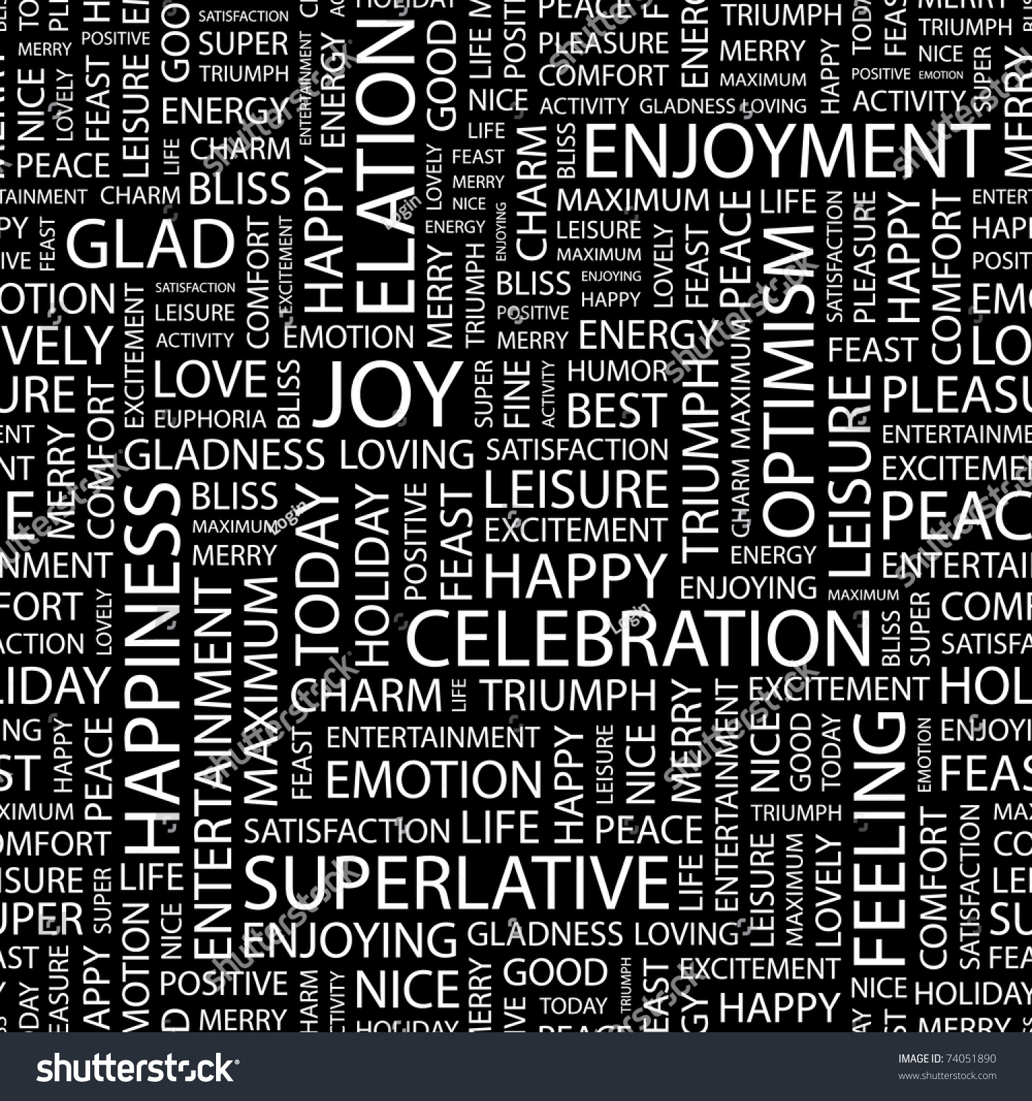 Joy Seamless Vector Pattern Word Cloud Stock Vector (Royalty Free ...