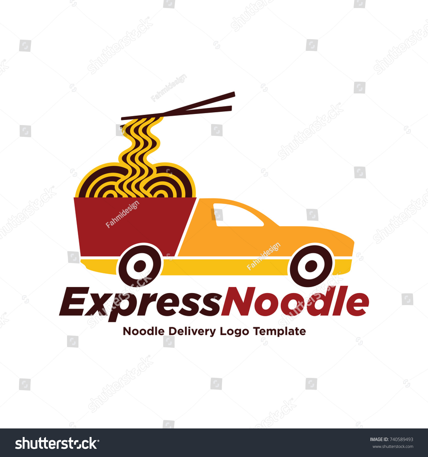 Noodle Delivery Logo Vector Logo Template Stock Vector (Royalty Free