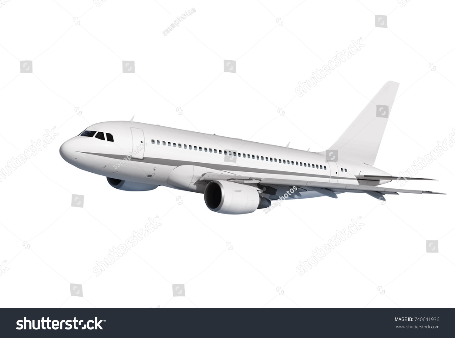 Commercial Airplane On White Background Path Stock Photo 740641936 ...