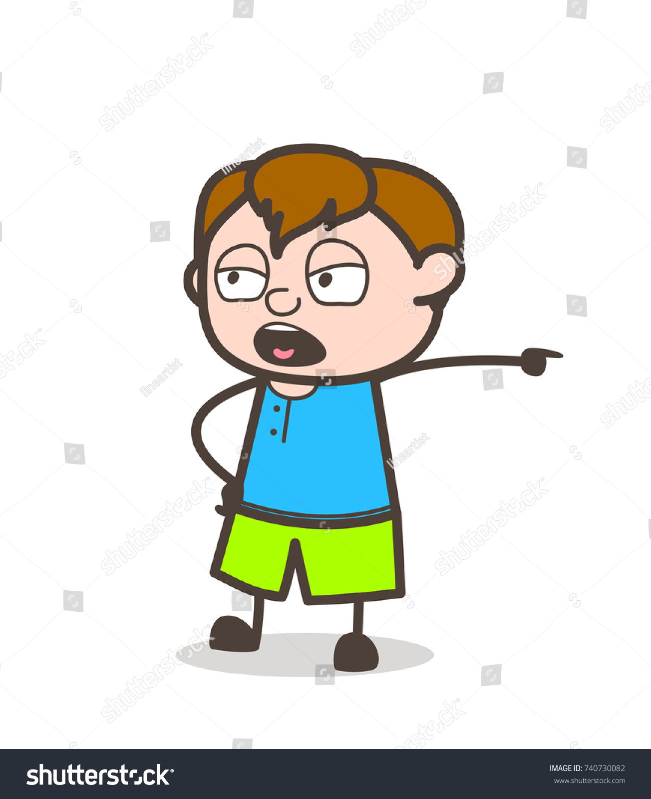 Hand Gesture Aggression Cute Cartoon Boy Stock Vector (Royalty Free ...