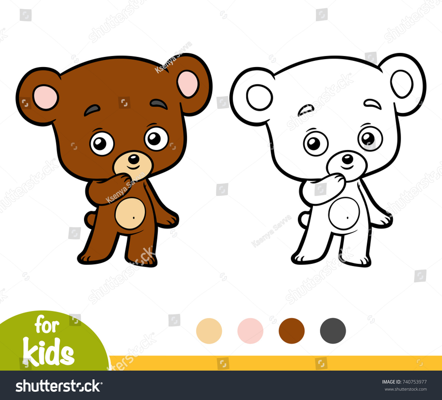 Раскраска к сказке два жадных медвежонка для детей