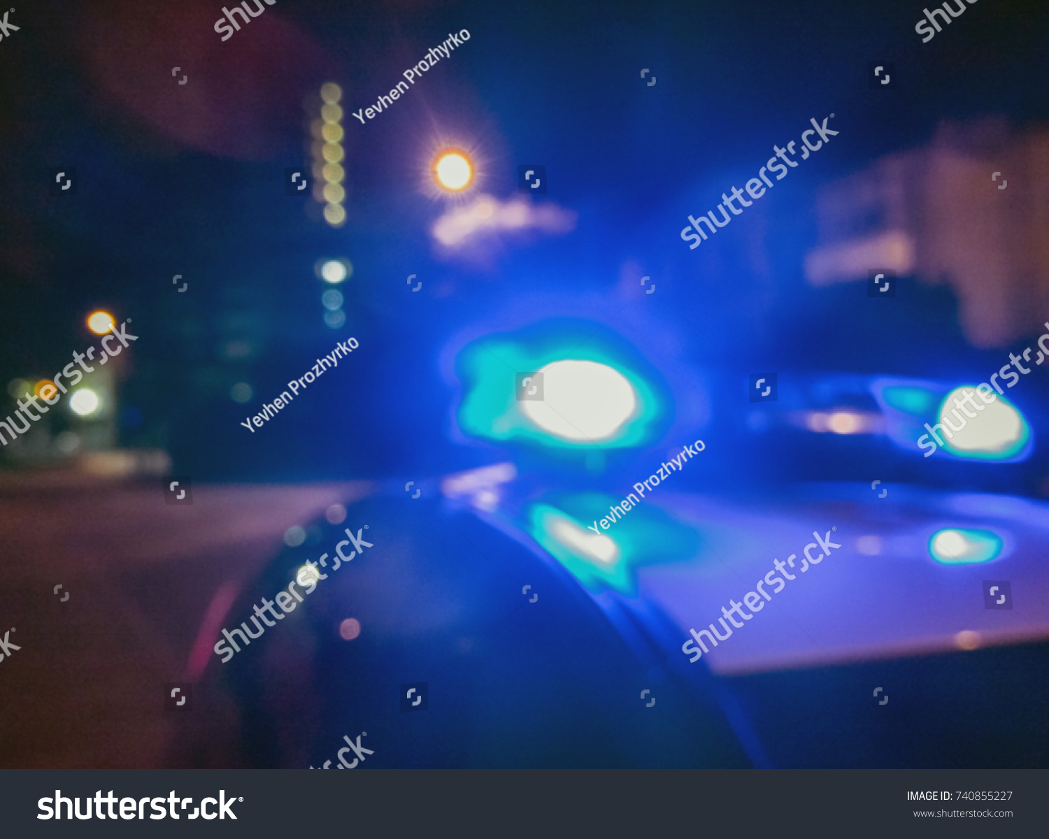 Police Car Lights Night Time Crime Stock Photo 740855227 | Shutterstock