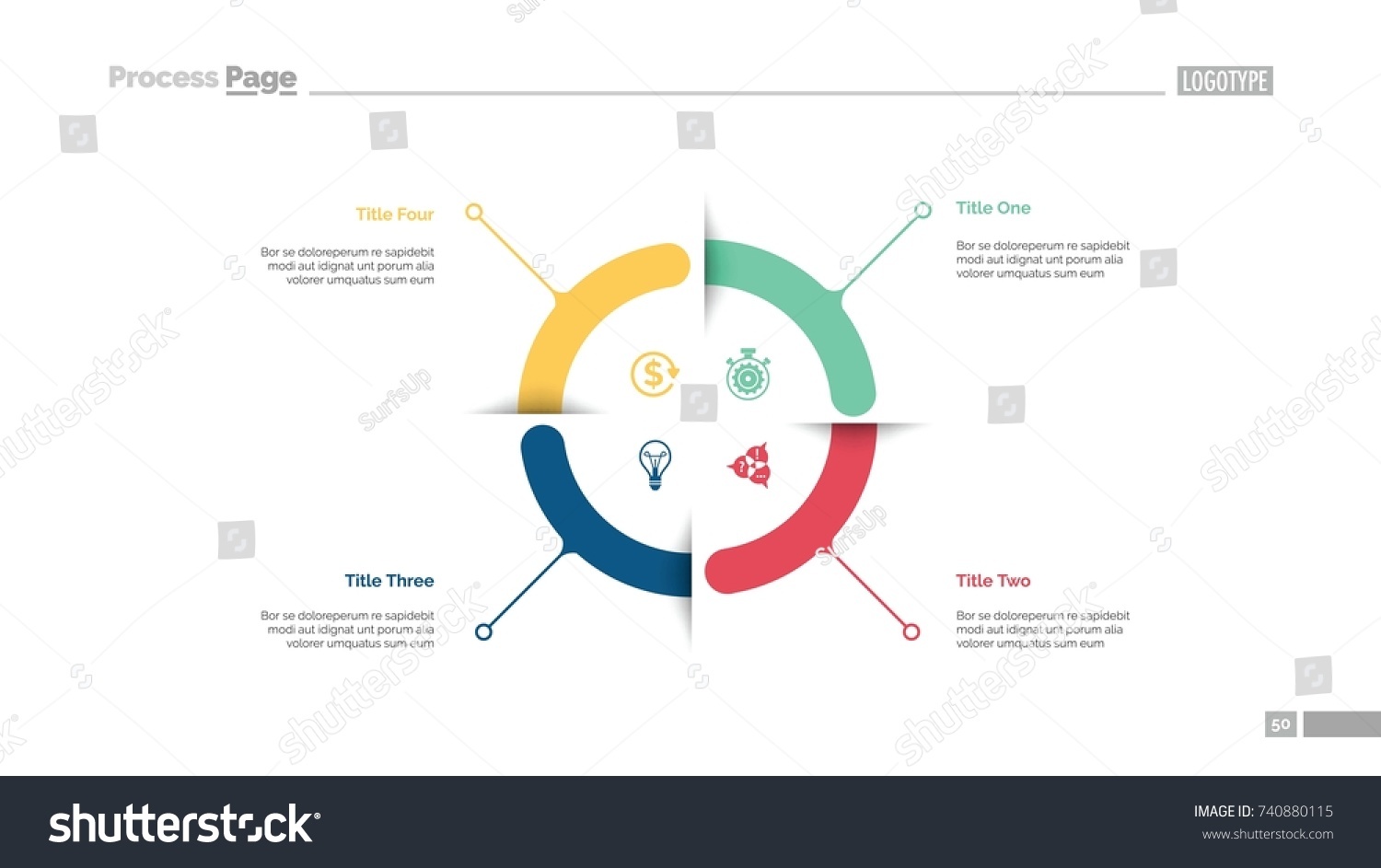 Four Aspects Circle Diagram Slide Template Stock Vector (Royalty Free ...