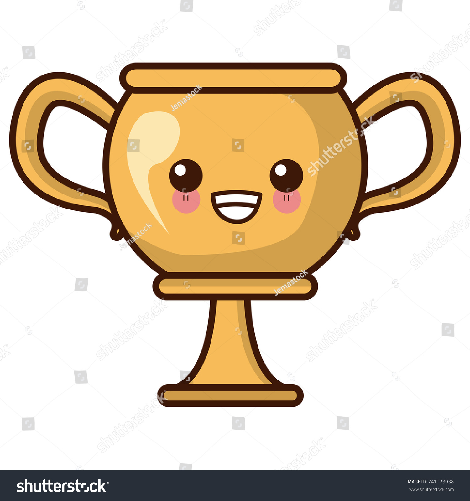 Trophy Cup Championship Kawaii Cute Cartoon Stock Vector (Royalty Free