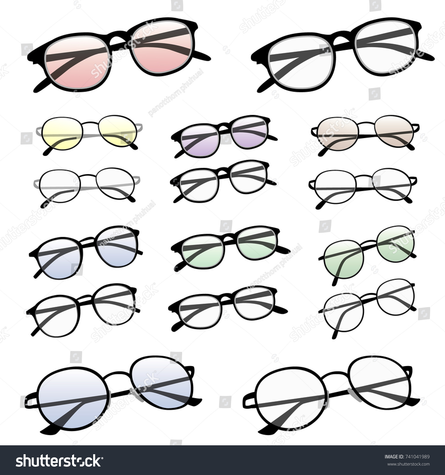 Many Eyeglass Vector Design Stock Vector (Royalty Free) 741041989 ...