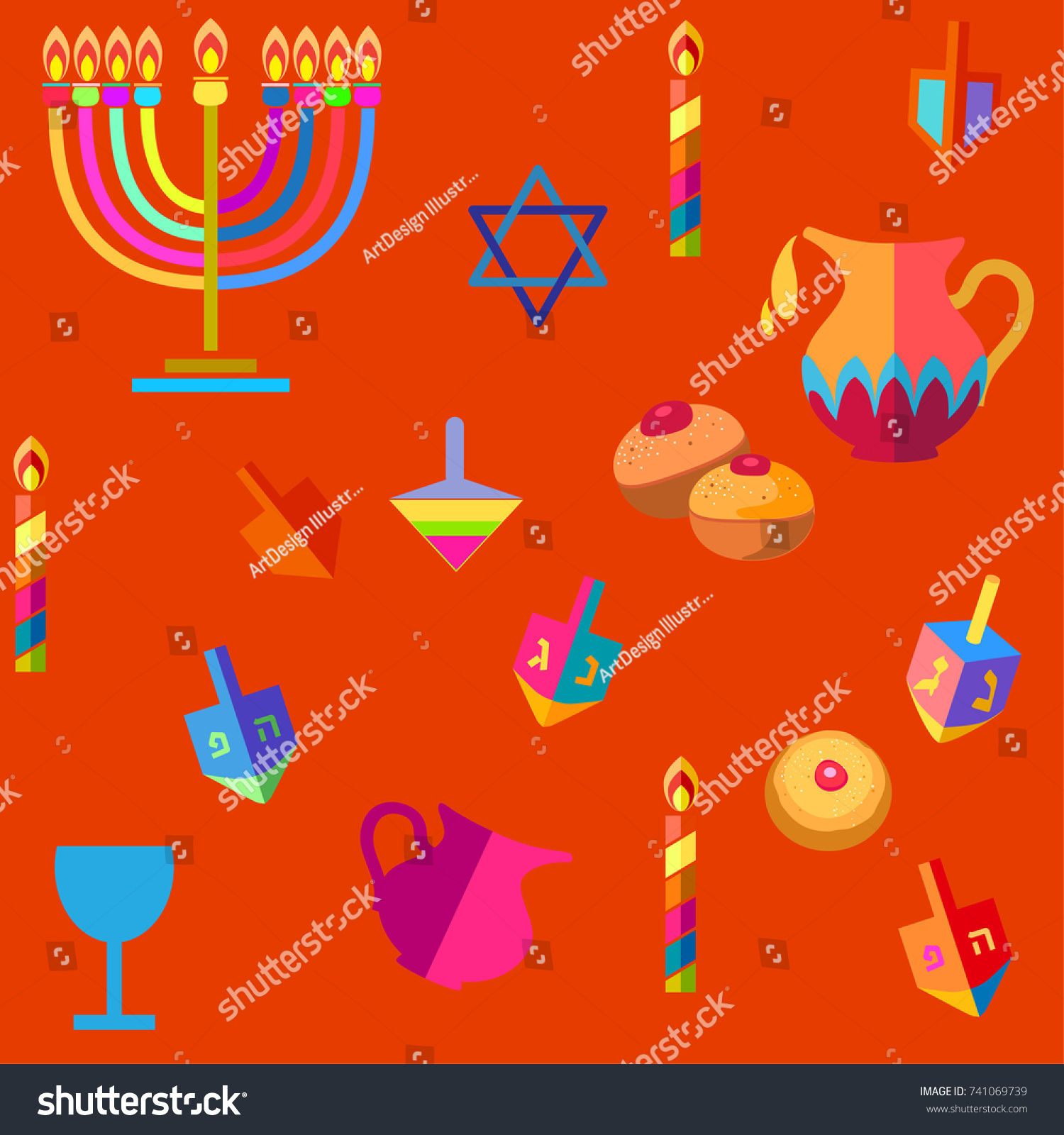 Jewish Holiday Hanukkah Greeting Card Background Stock Vector (Royalty ...