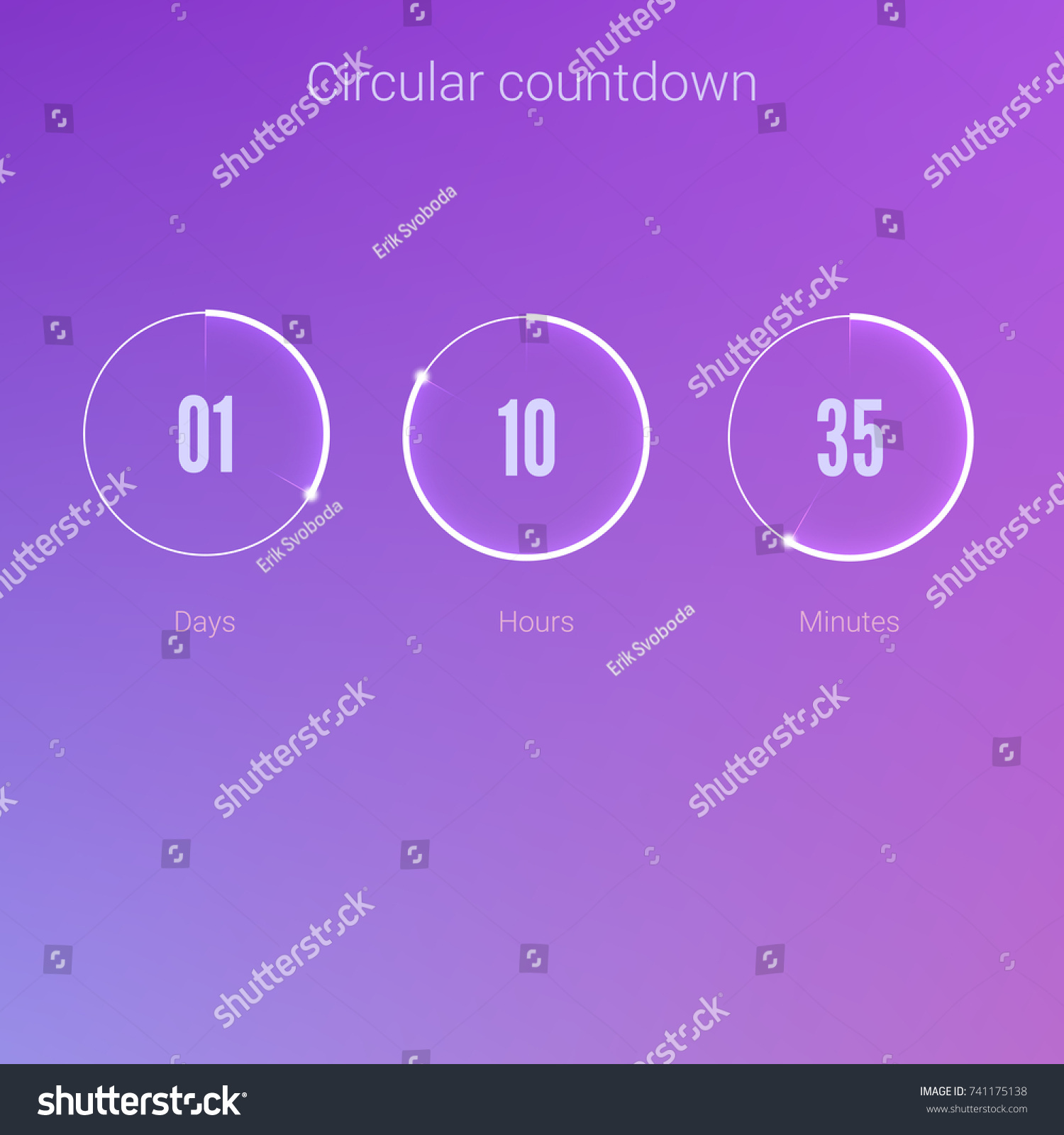 Clock Application Ui Elements Design Countdown Stock Vector (Royalty