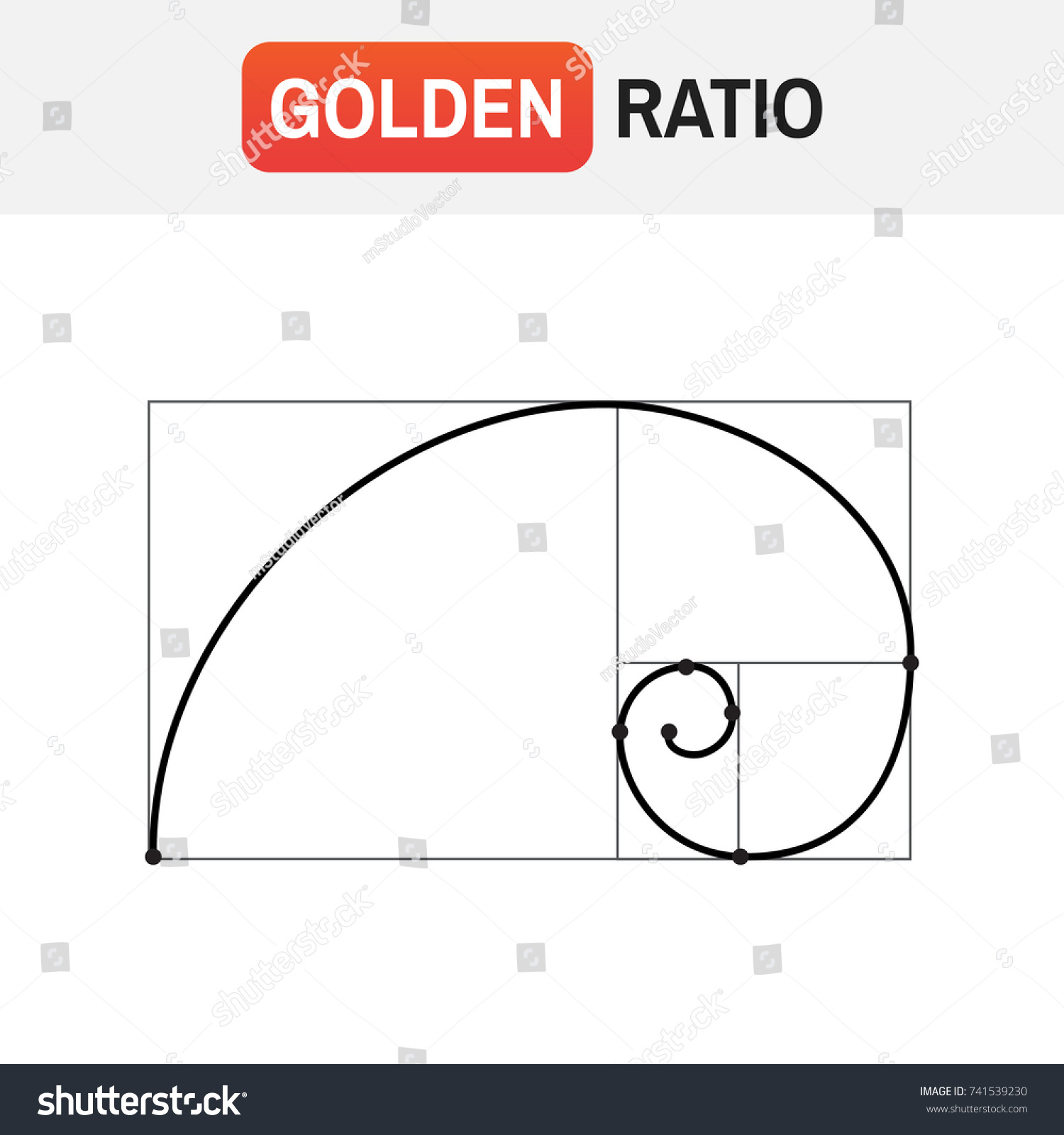 Golden Ratio Spiral Symbol Golden Ratio Stock Vector (Royalty Free ...