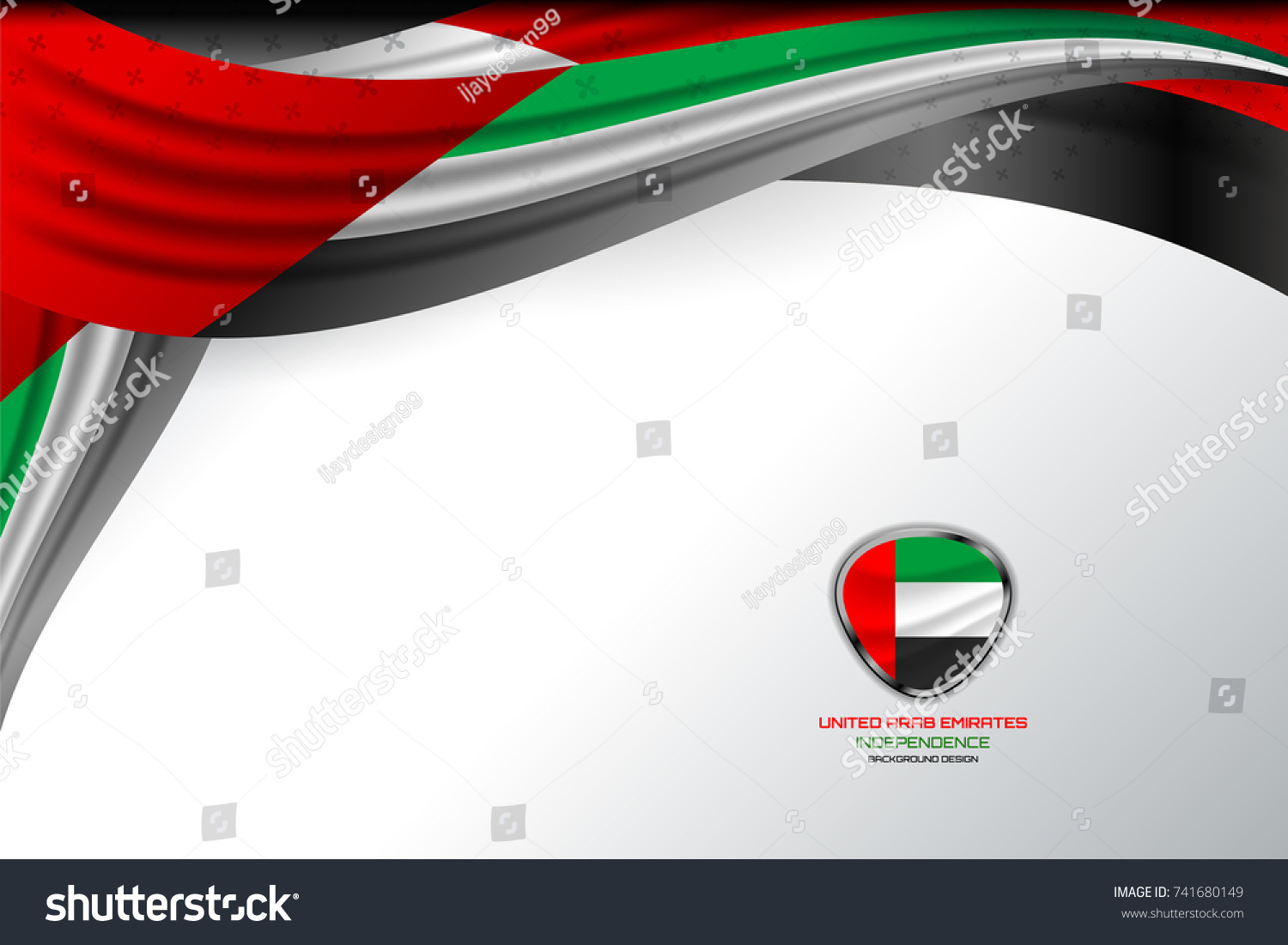 Vector Illustration United Arab Emirates Background Stock Vector 