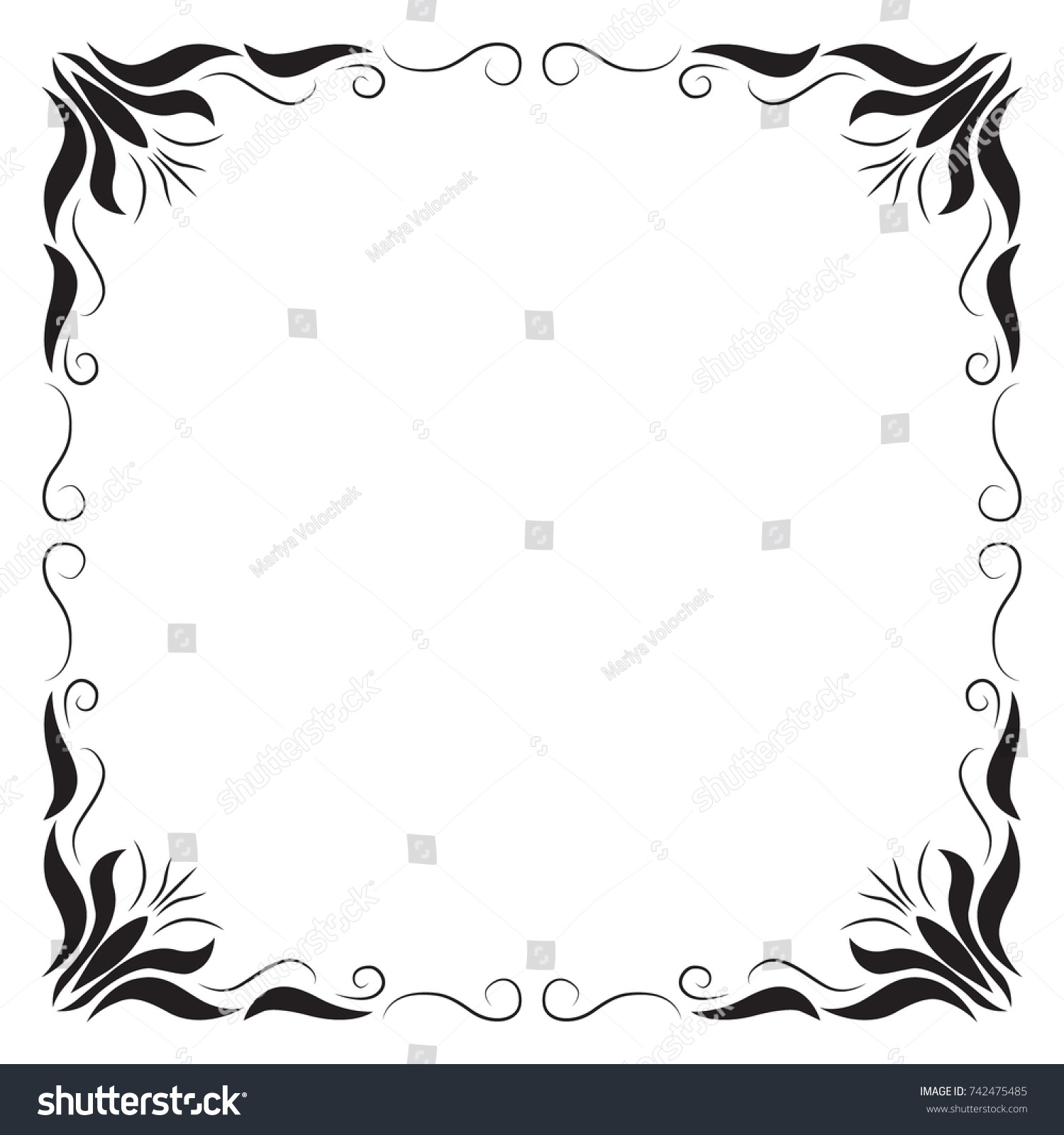 Square Classical Frame Black Isolated Vector Stock Vector (Royalty Free ...