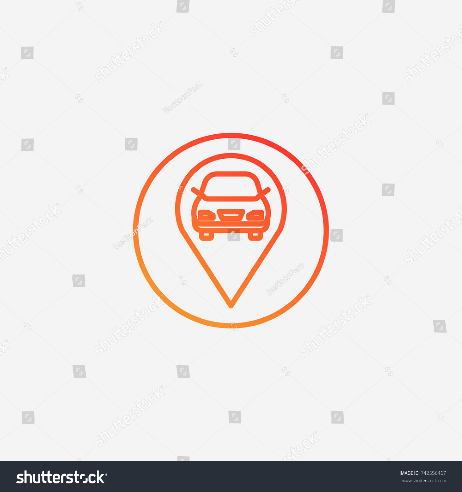 Car Location Icongradient Illustration Isolated Vector Stock Vector ...