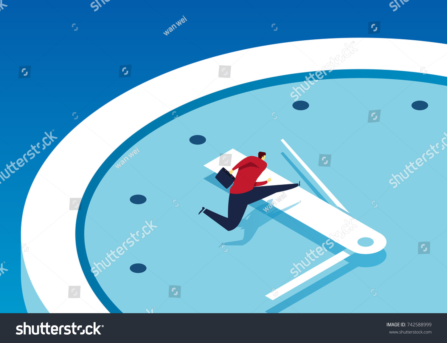 Businessman Race Against Time Stock Vector (Royalty Free) 742588999 ...