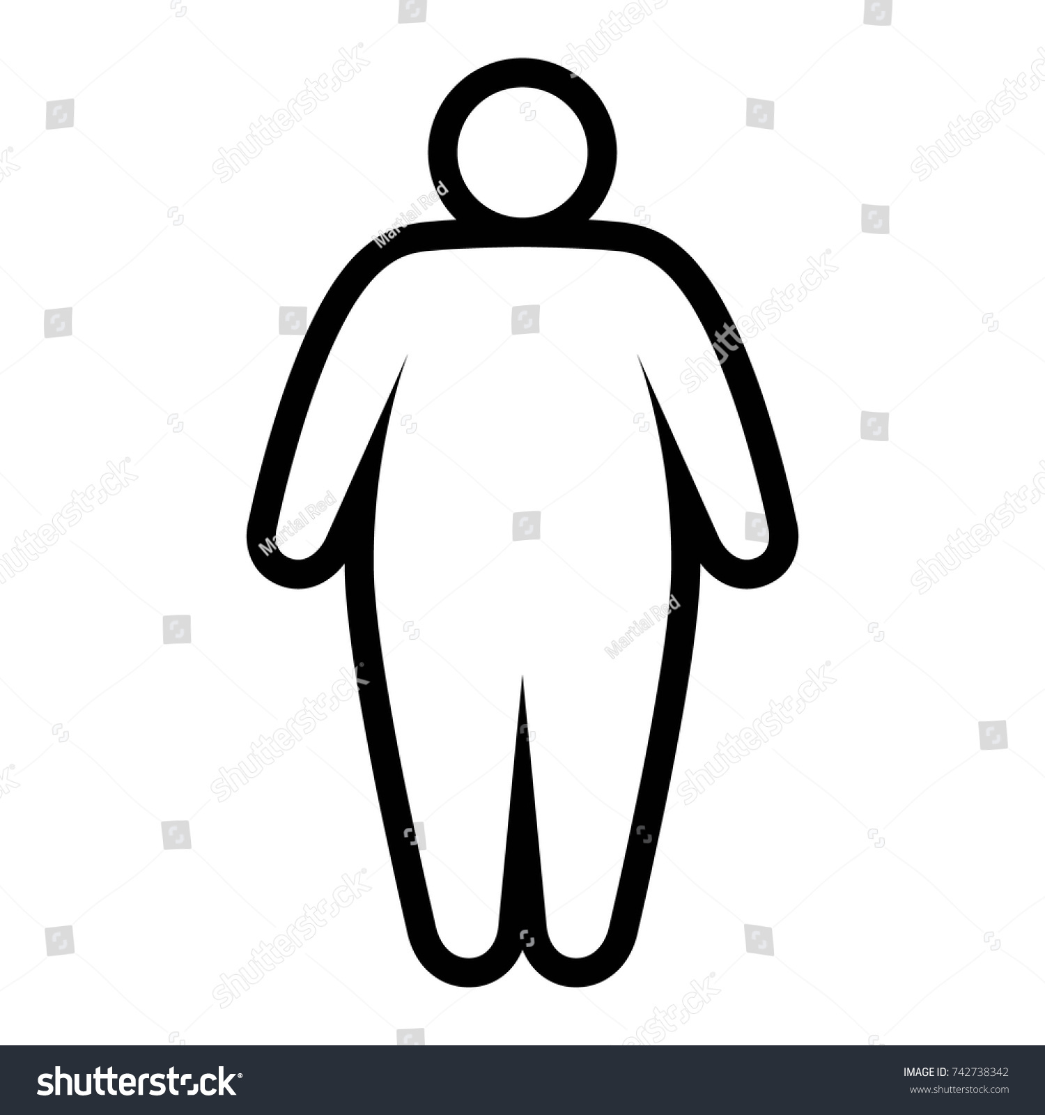 Fat Obese Person Facing Obesity Epidemic Stock Vector Royalty Free