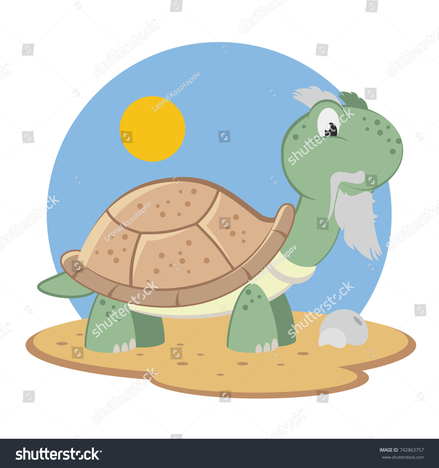 Old Turtle Vector Cartoon Character Funny Stock Vector (Royalty Free ...