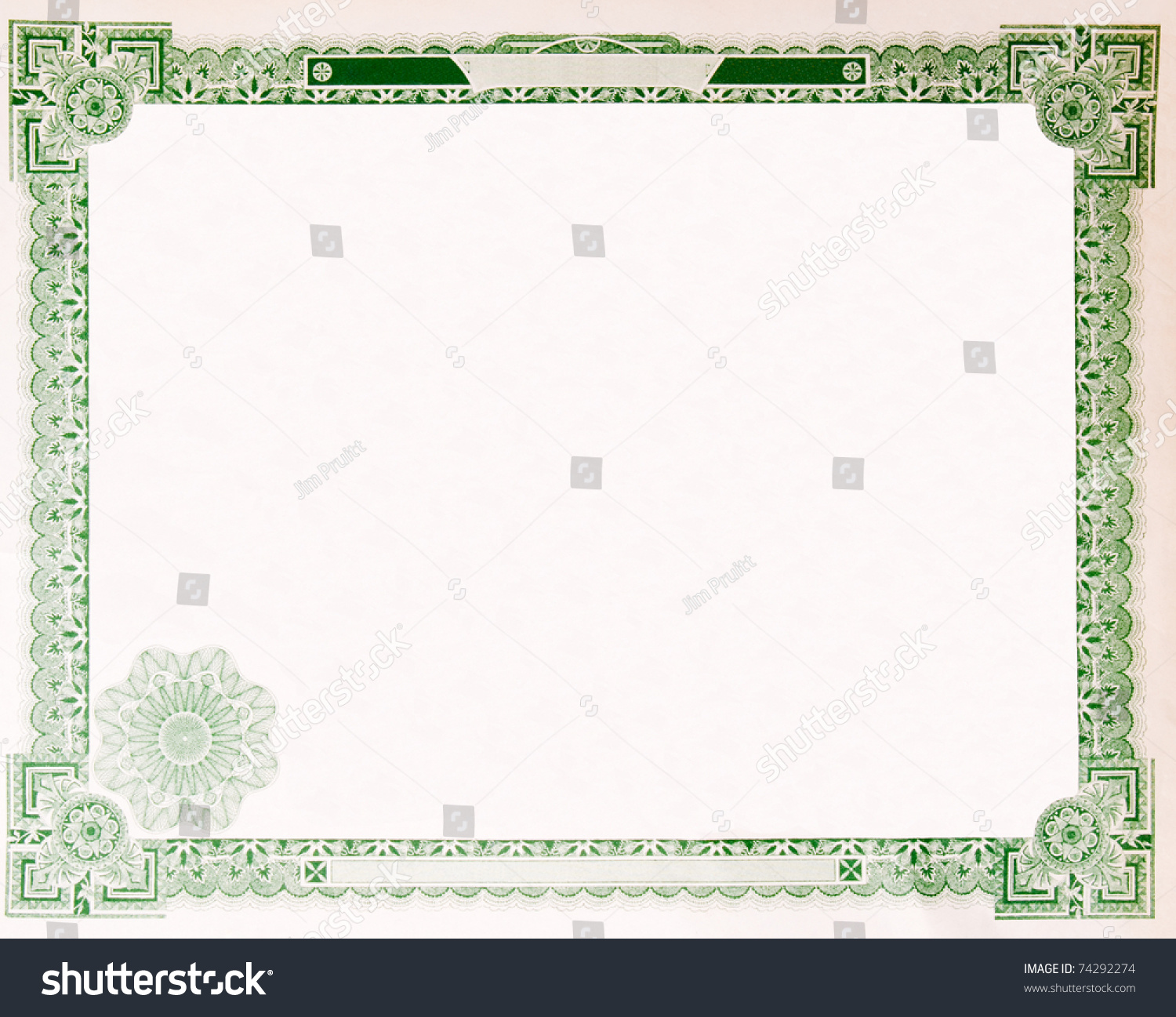 Blank Us Stock Certificate Issued 1914 Stock Photo 74292274 Shutterstock   Stock Photo Blank U S Stock Certificate Issued In Most Of The Certificate Has Been Removed So Just The 74292274 