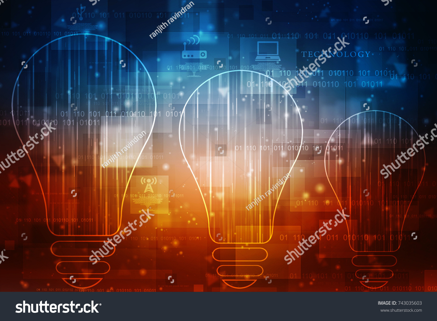 Bulb Future Technology Innovation Background Creative Stock 