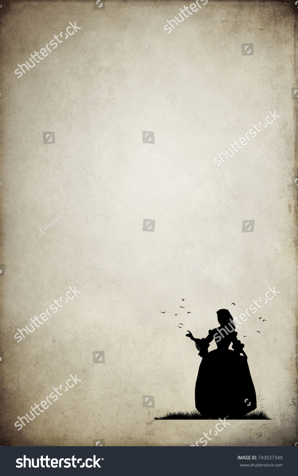 Victorian Woman Silhouette Stock Photo 743037349 Shutterstock   Stock Photo Victorian Woman Silhouette 743037349 