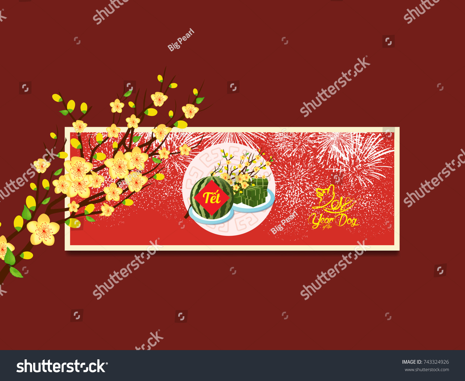 Happy New Year Vietnamese New Year Stock Vector (Royalty Free