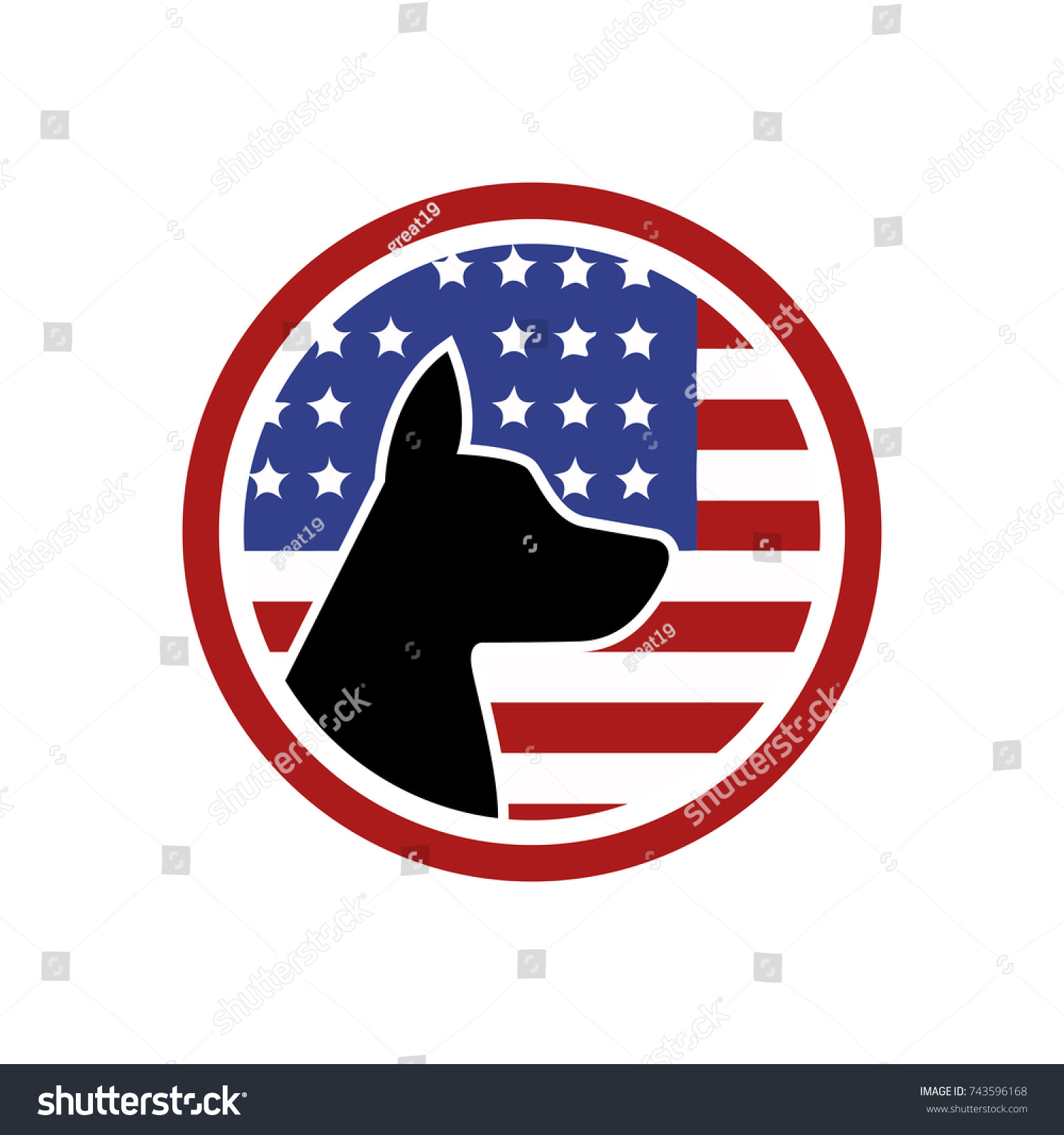 Patriotic American Dog America Flag Stock Vector (Royalty Free ...