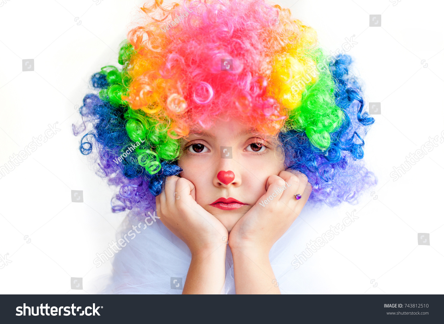 Sad Child Clown Suit Emotion On Stock Photo 743812510 | Shutterstock