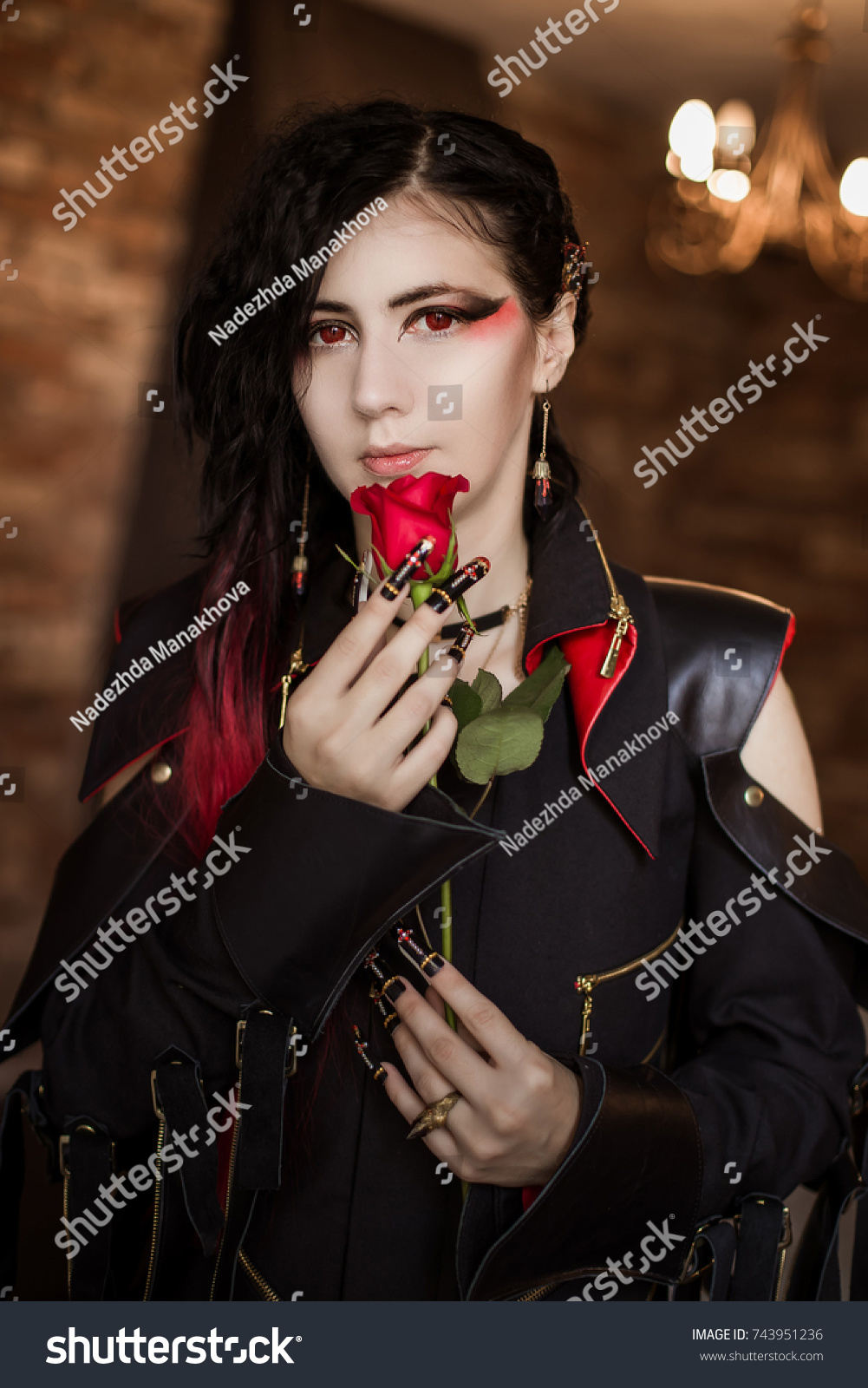 Gothic Prince Vampire Demon Man Holds Stock Photo 743951236 Shutterstock