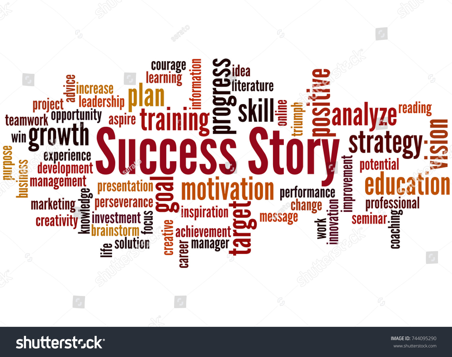 Success Story Word Cloud Concept On Stock Illustration 744095290 ...