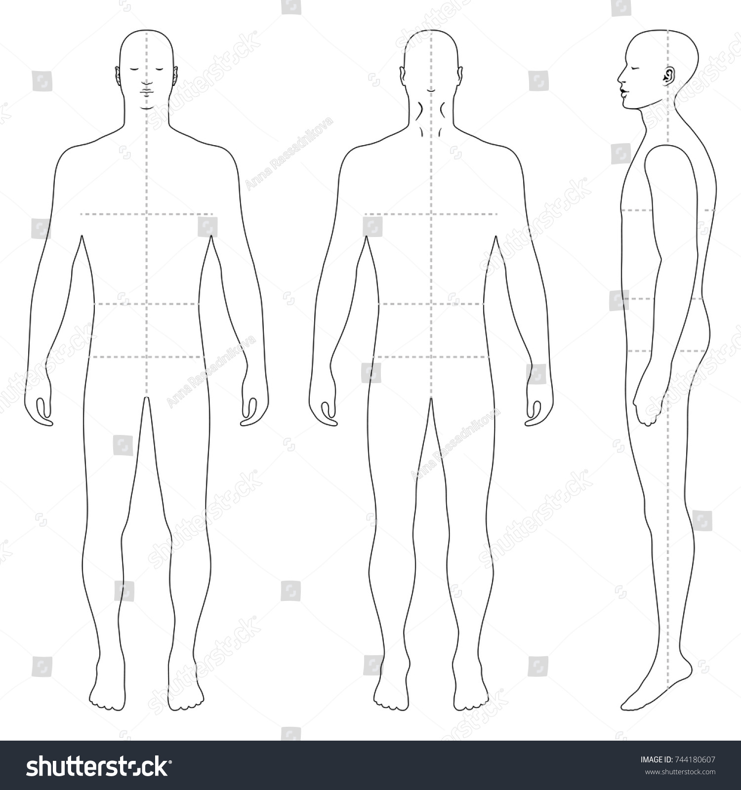 Fashion Body Full Length Bald Template Stock Vector (Royalty Free ...