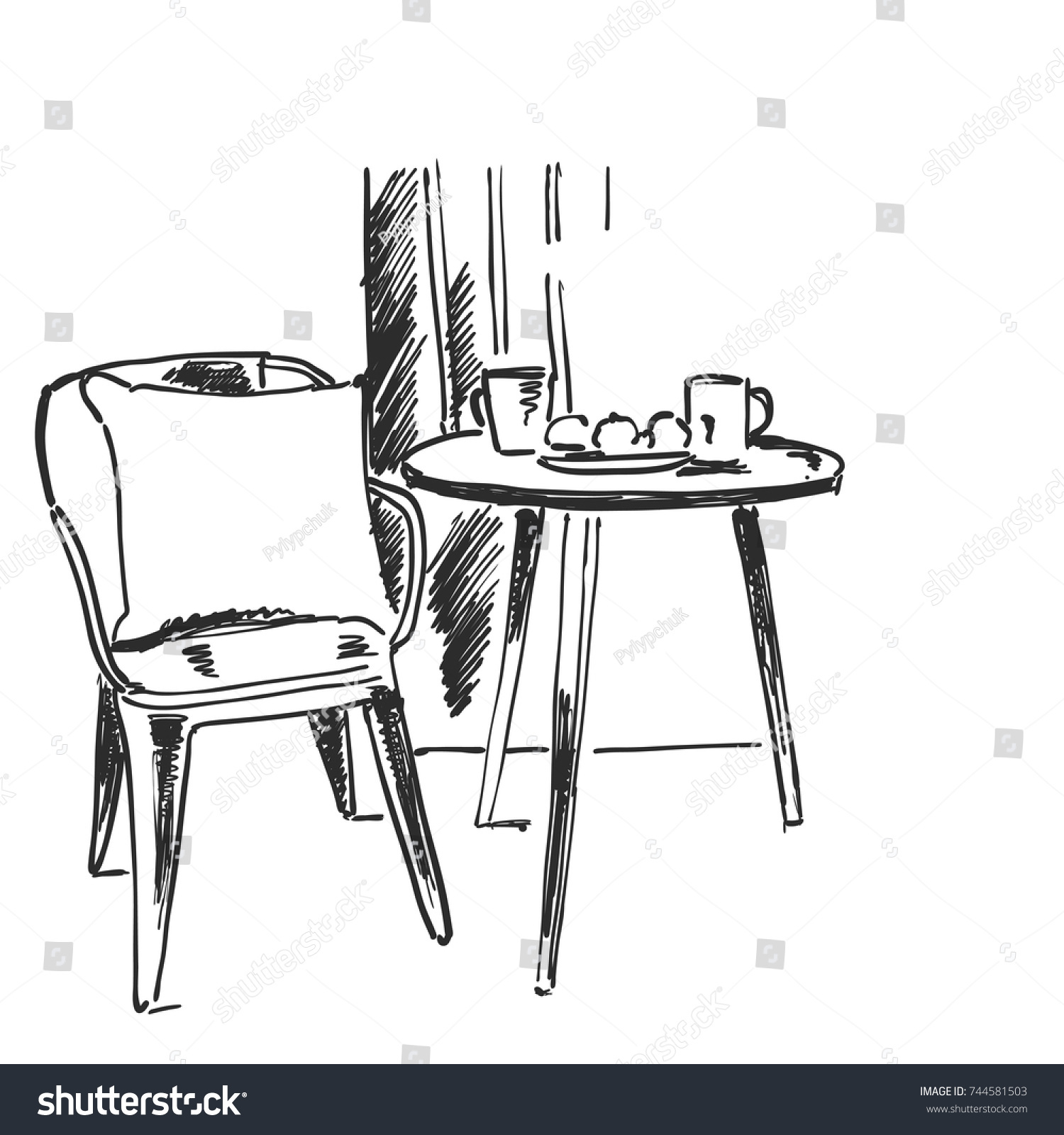 Стол и стул набросок