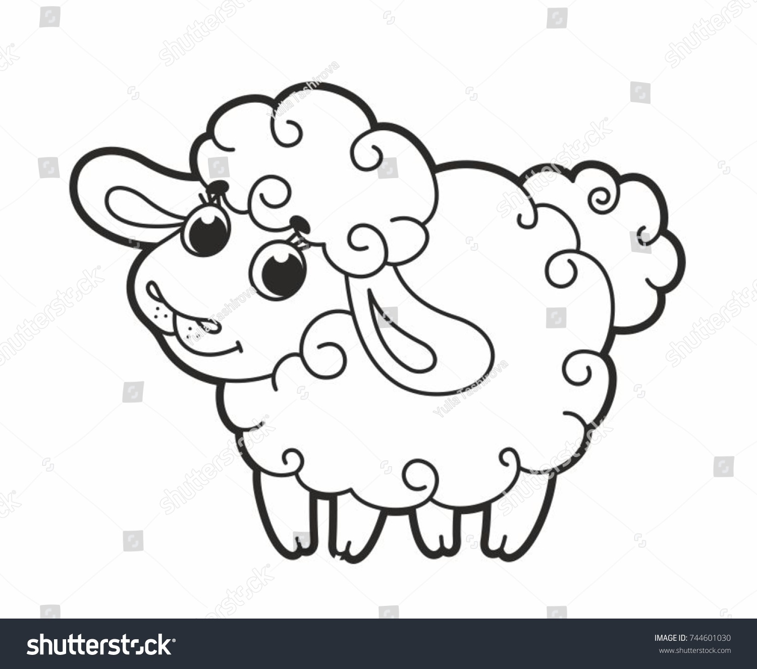 Cute Cartoon Vector Sheep Funny Lamb Stock Vector (Royalty Free ...