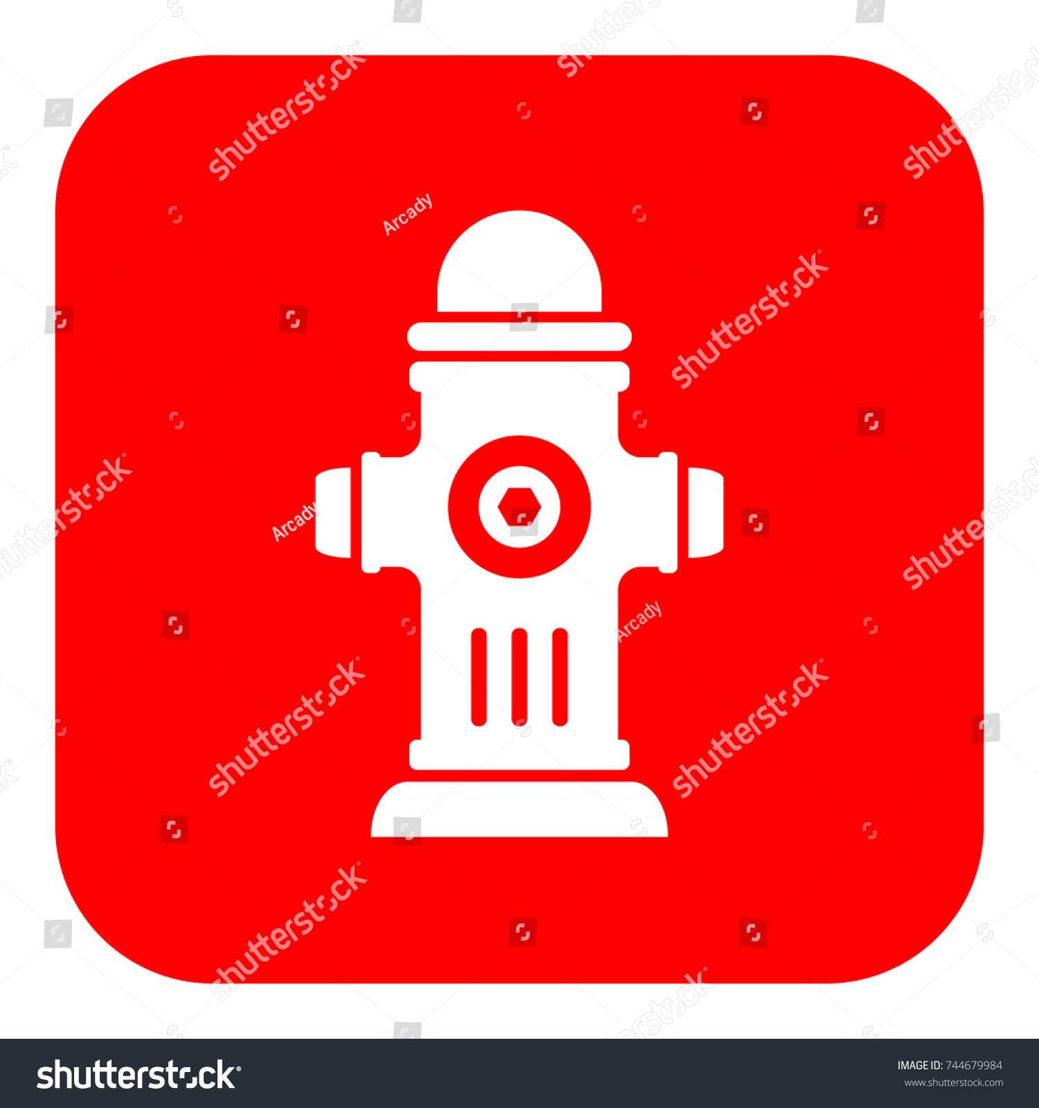 Red Hydrant Vector Sign Stock Vector (Royalty Free) 744679984 ...