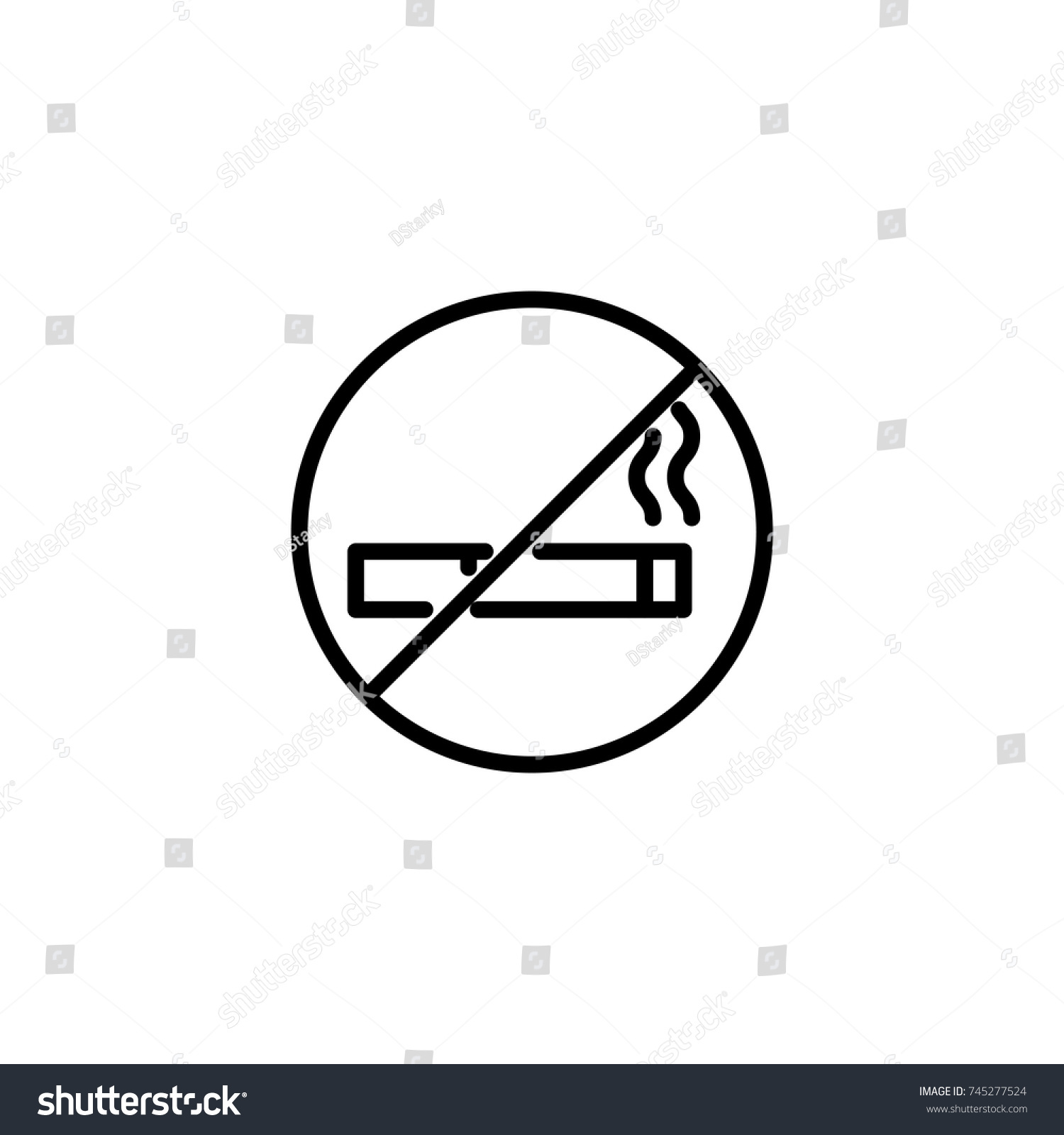 Modern Smoking Line Icon Premium Pictogram Stock Vector (Royalty Free ...