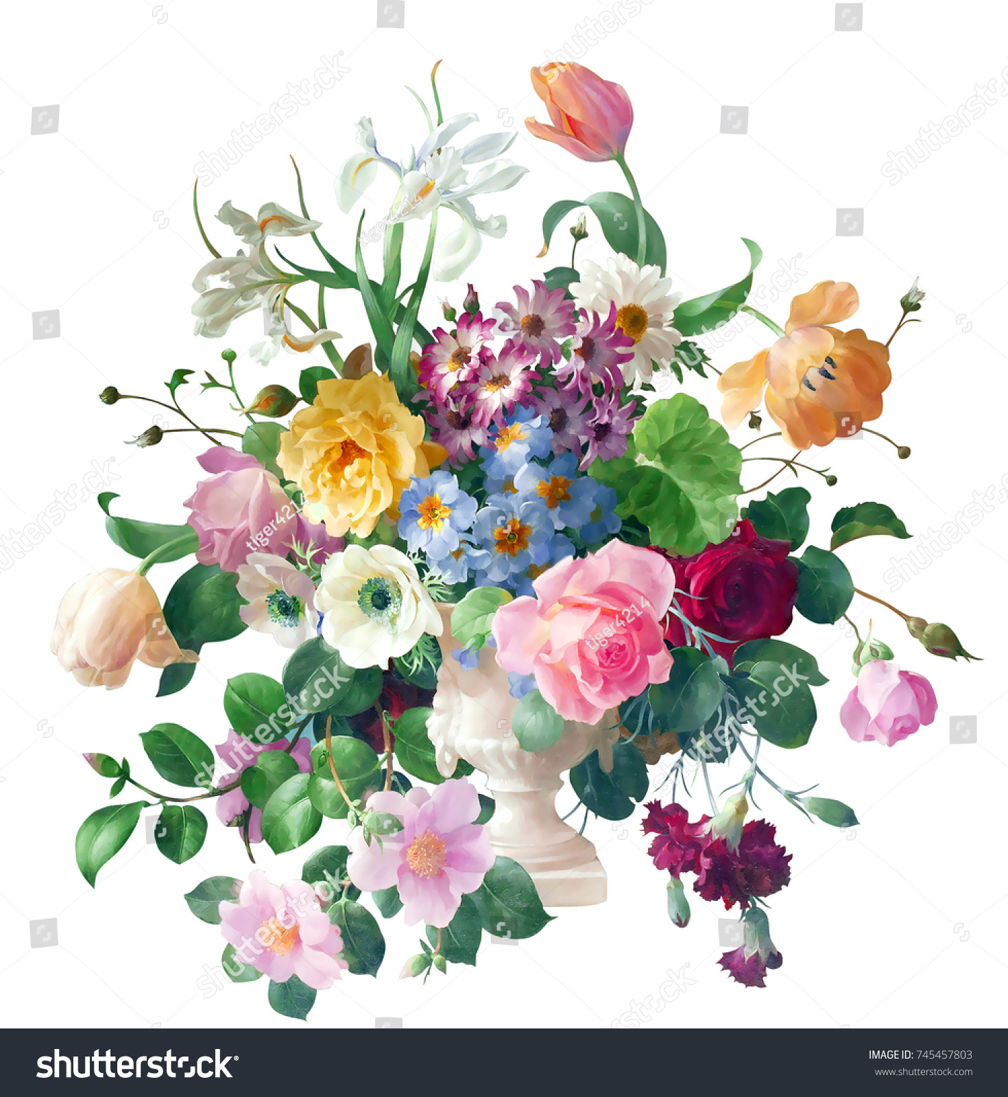 Fragrant Flowers Blossoming All Year Round Stock Illustration 745457803 ...