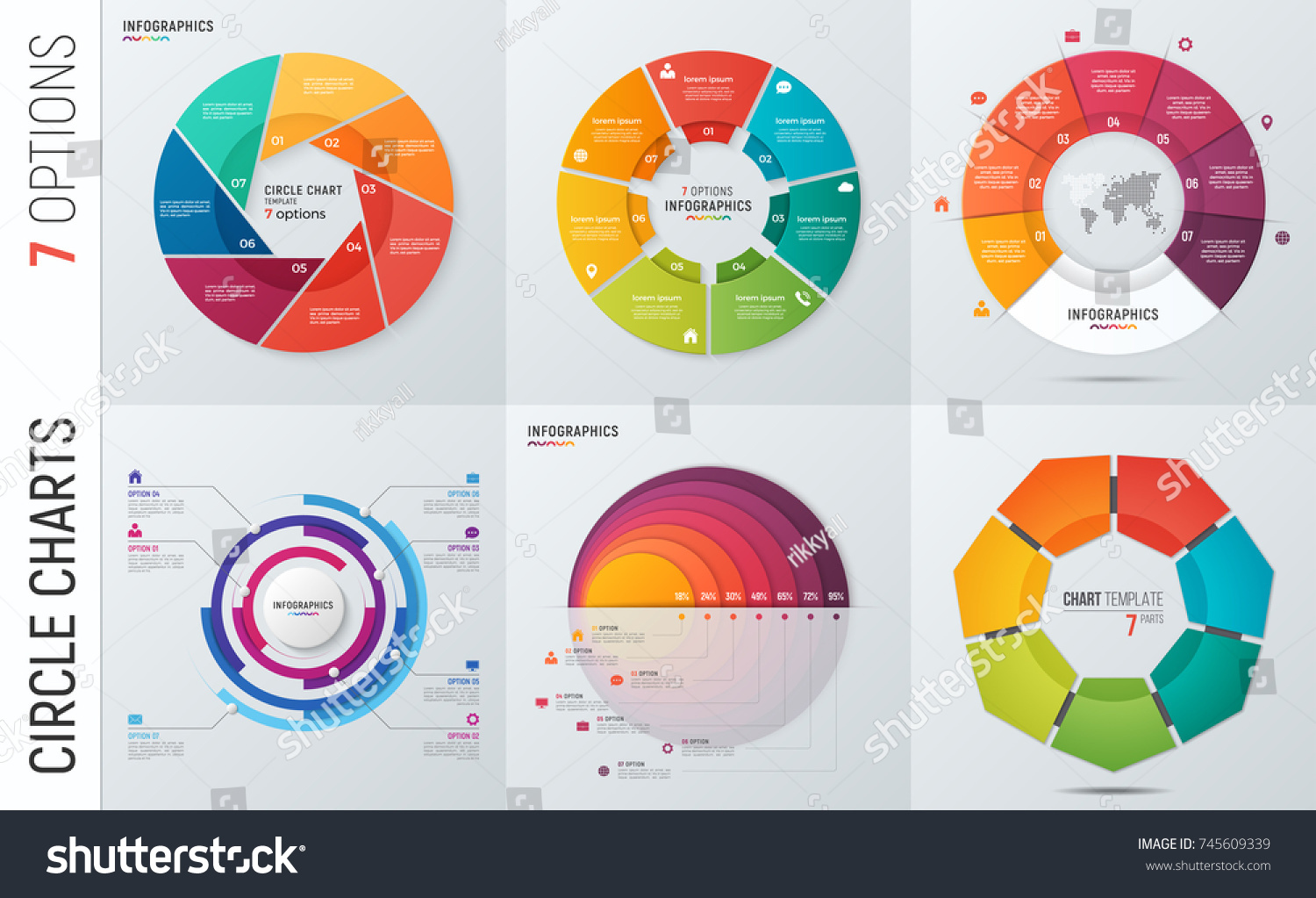 Collection Vector Circle Chart Infographic Templates Stock Vector ...