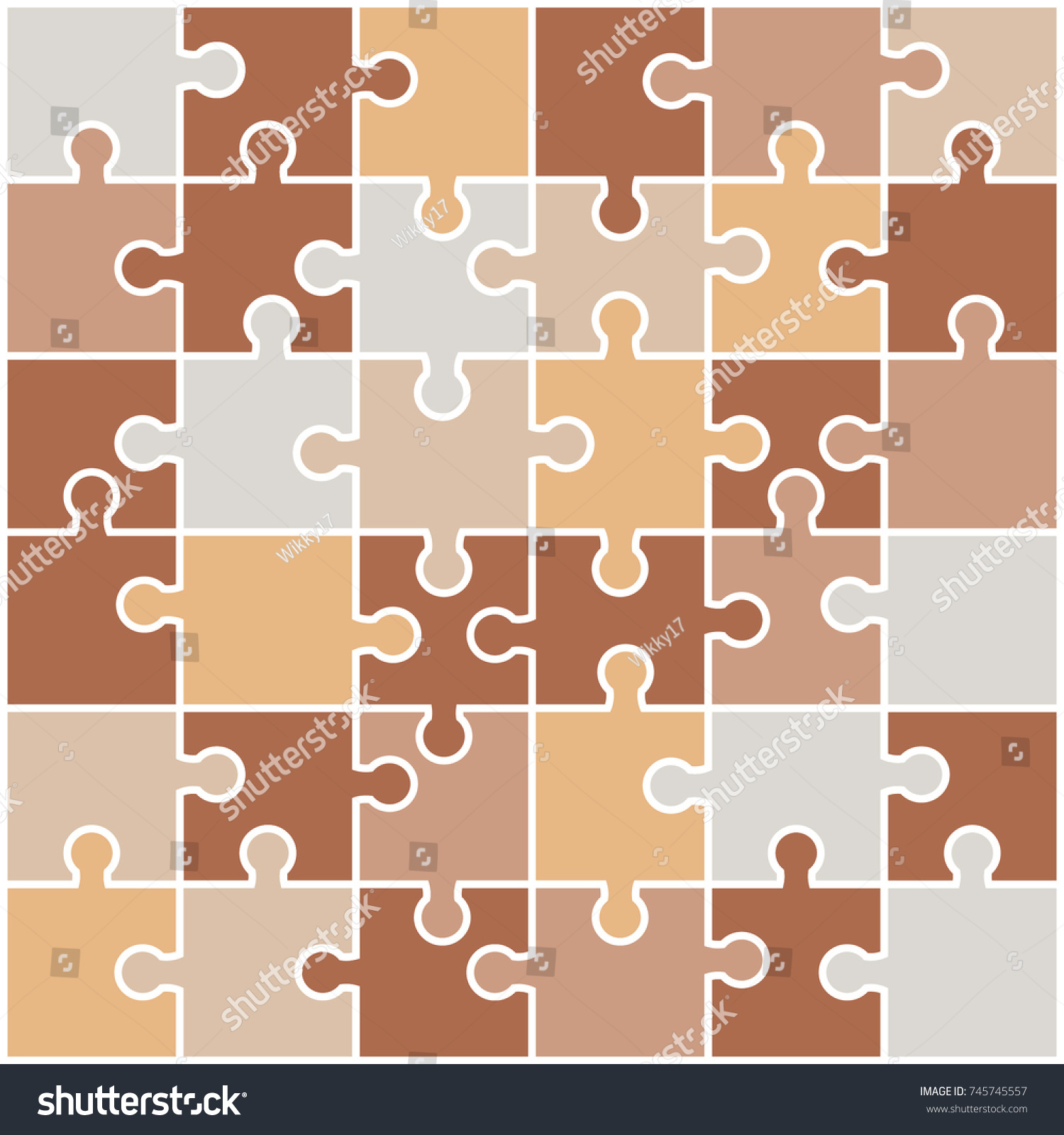 Jigsaw Colorful Puzzle Nude Color Puzzle Stock Vector (Royalty Free) 745745...
