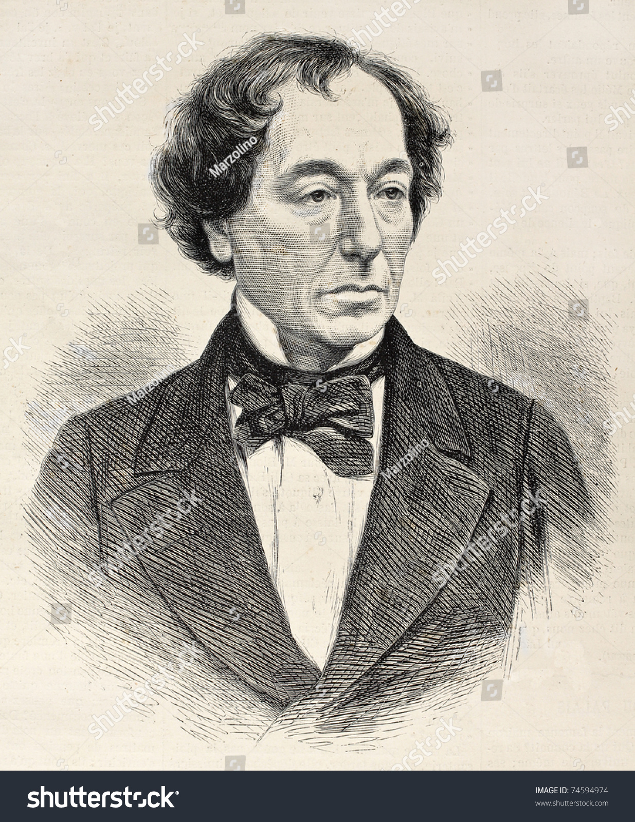 65 Benjamin Disraeli Images Stock Photos Vectors Shutterstock   Stock Photo Old Engraved Portrait Of Benjamin Disraeli British Conservative Statesman Created By Loudon 74594974 