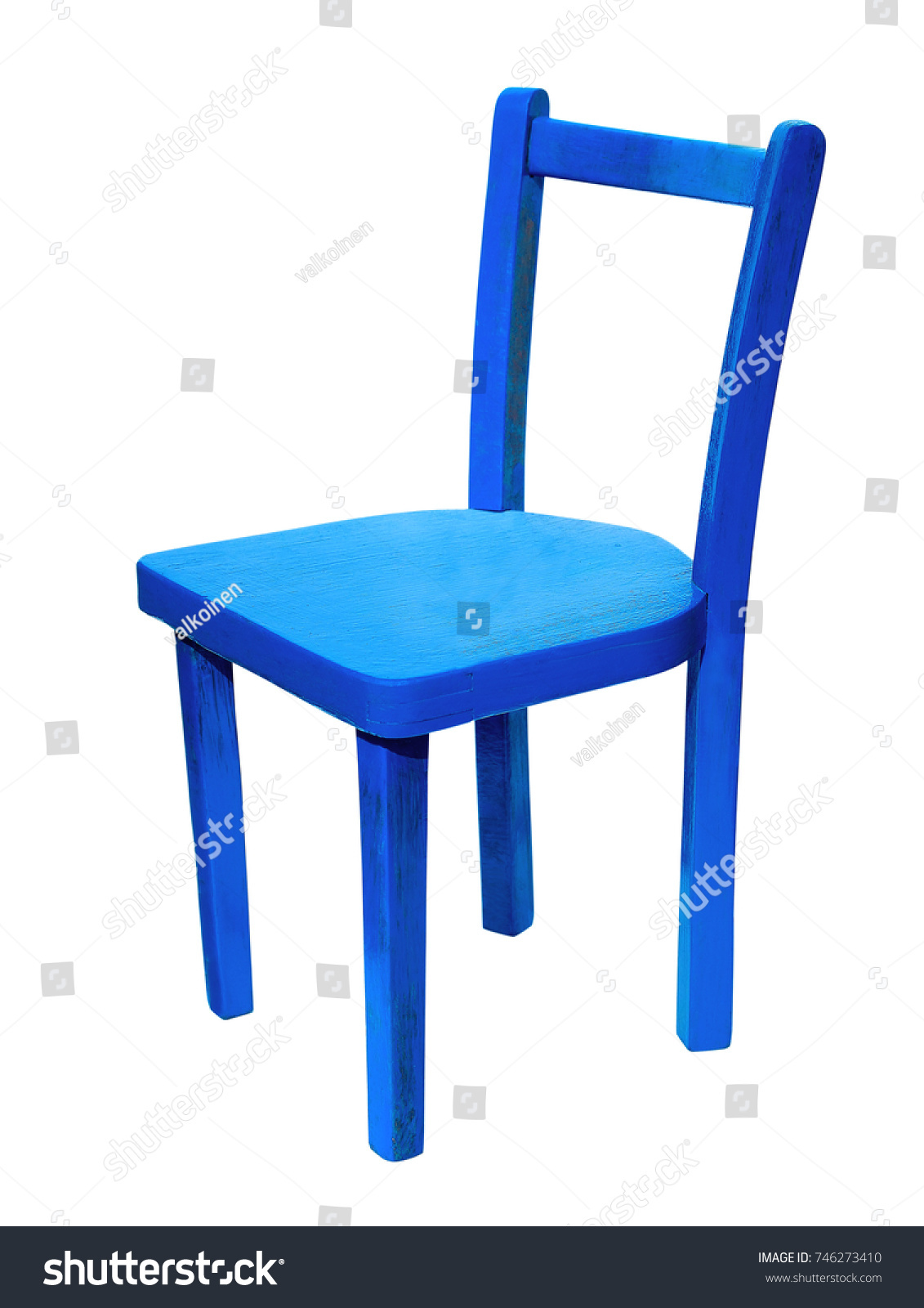 Blue Chair On Isolated White Background Stock Photo 4