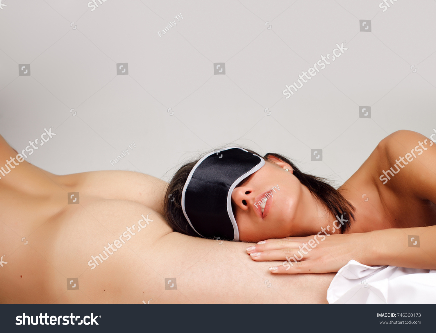 Sensual Sleeping Naked Woman Lying Bed