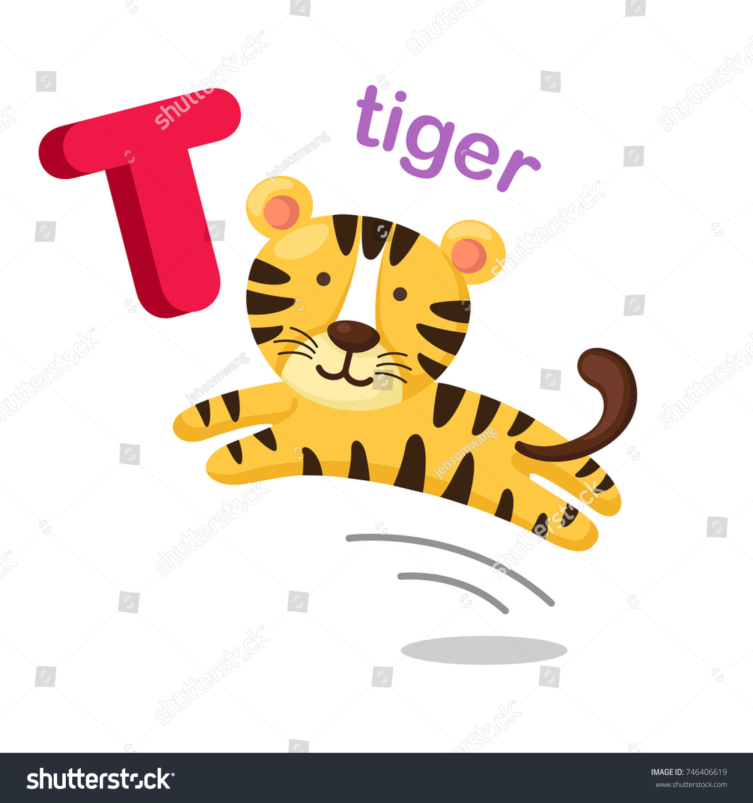 Illustration Isolated Alphabet Letter T Tigervector Stock Vector ...