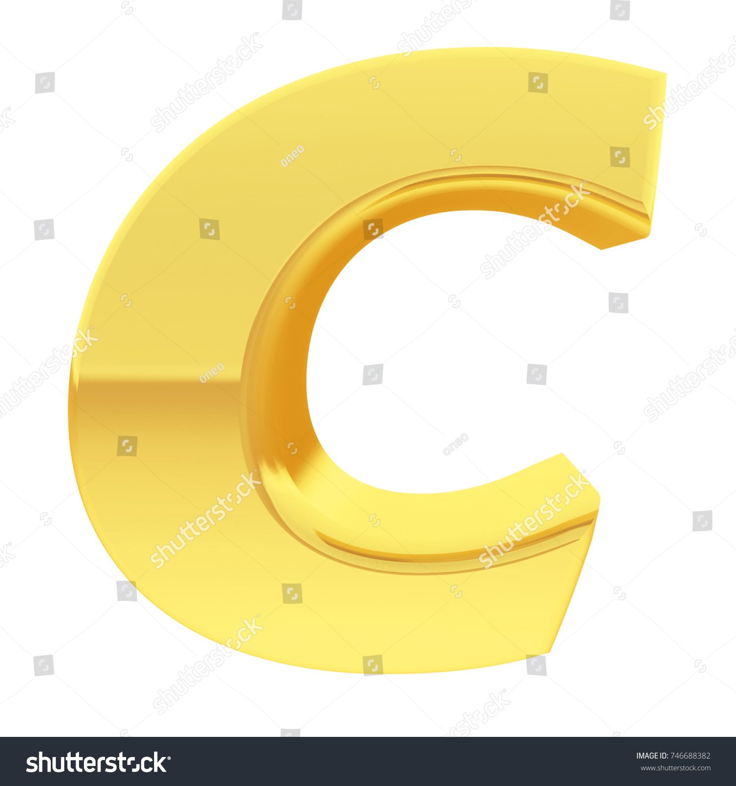 Gold Alphabet Symbol Letter C Gradient Stock Illustration 746688382 ...