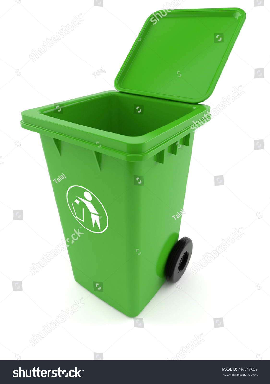 Open Dustbin Isolated On White Background Stock Illustration 746849659 