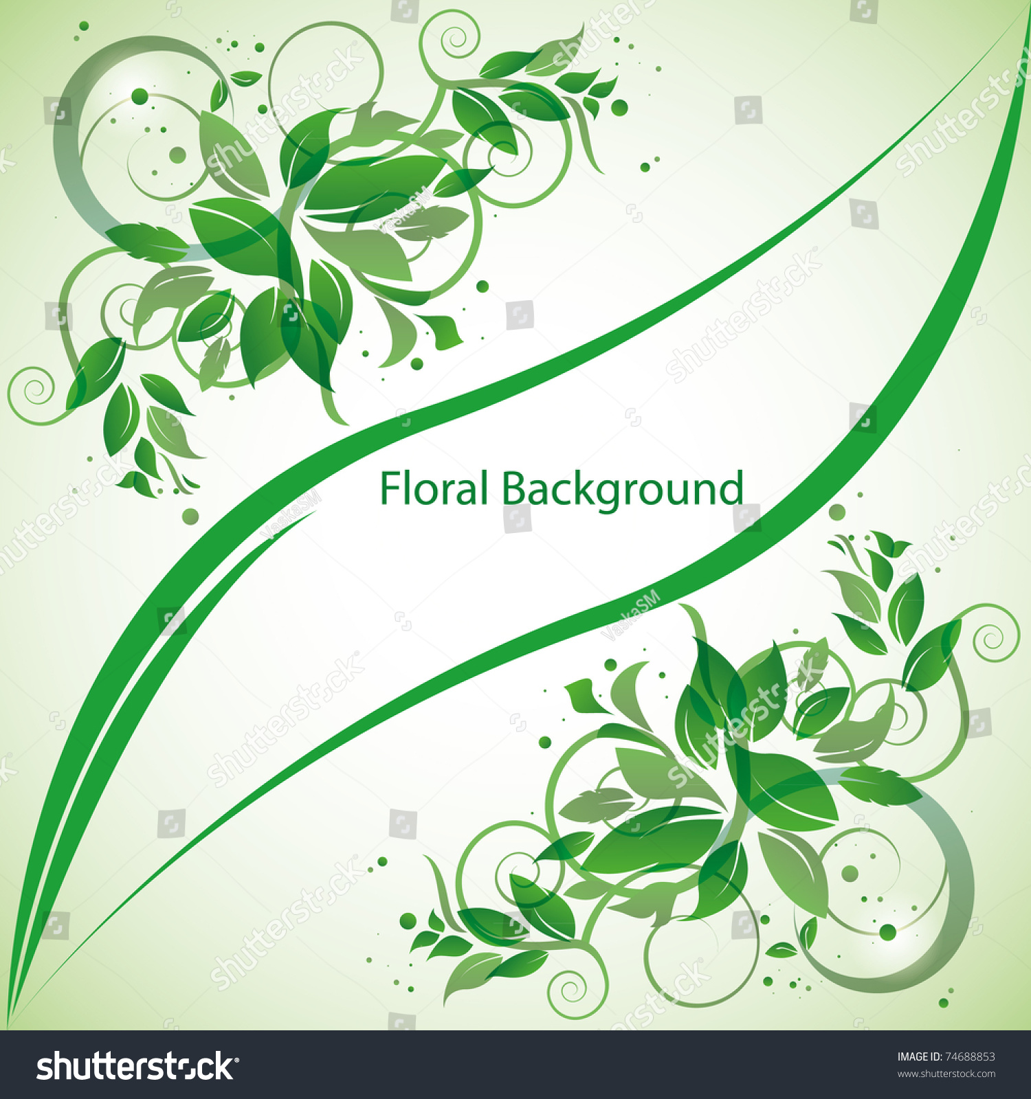 Green Abstract Floral Vector Background Stock Vector Royalty Free