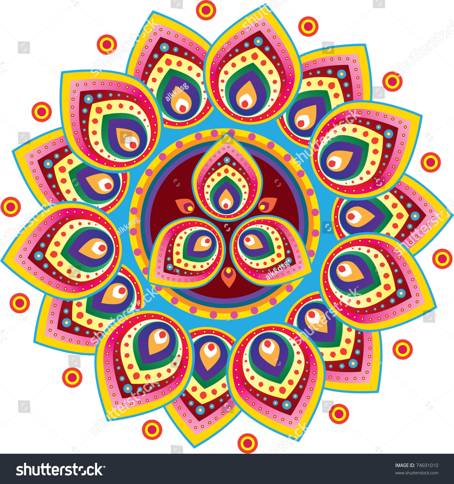 Colorful Indian Icon Stock Vector (Royalty Free) 74691010 | Shutterstock