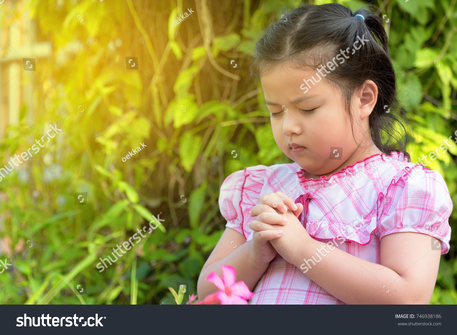 Little Asian Girl Hand Praying Hands Stock Photo 746938186 | Shutterstock