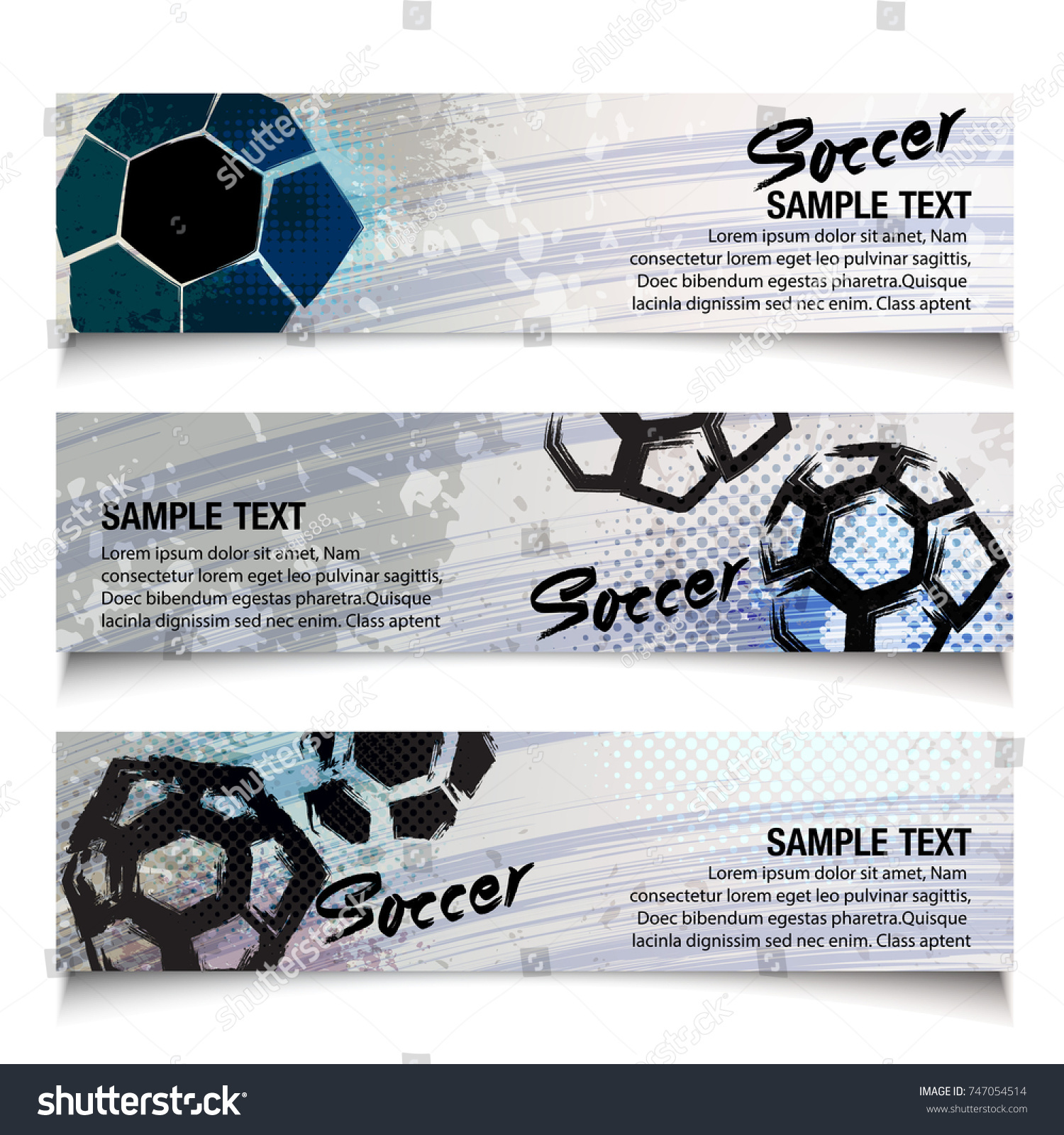 Vector Grunge Soccer Ball Poster Banner Stock Vector (Royalty Free ...