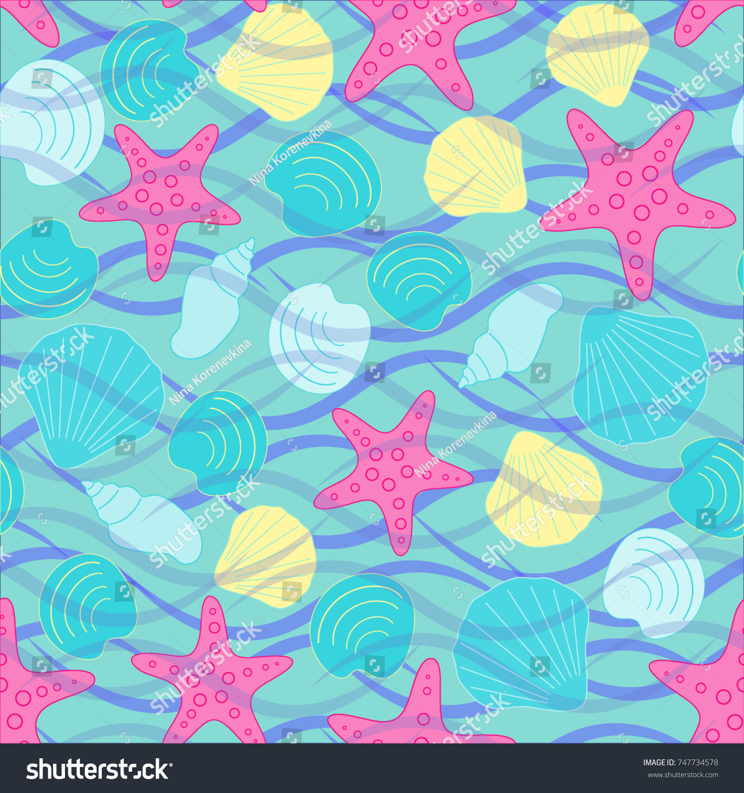 Seamless Abstract Sea Background Seamless Pattern Stock Vector (Royalty ...