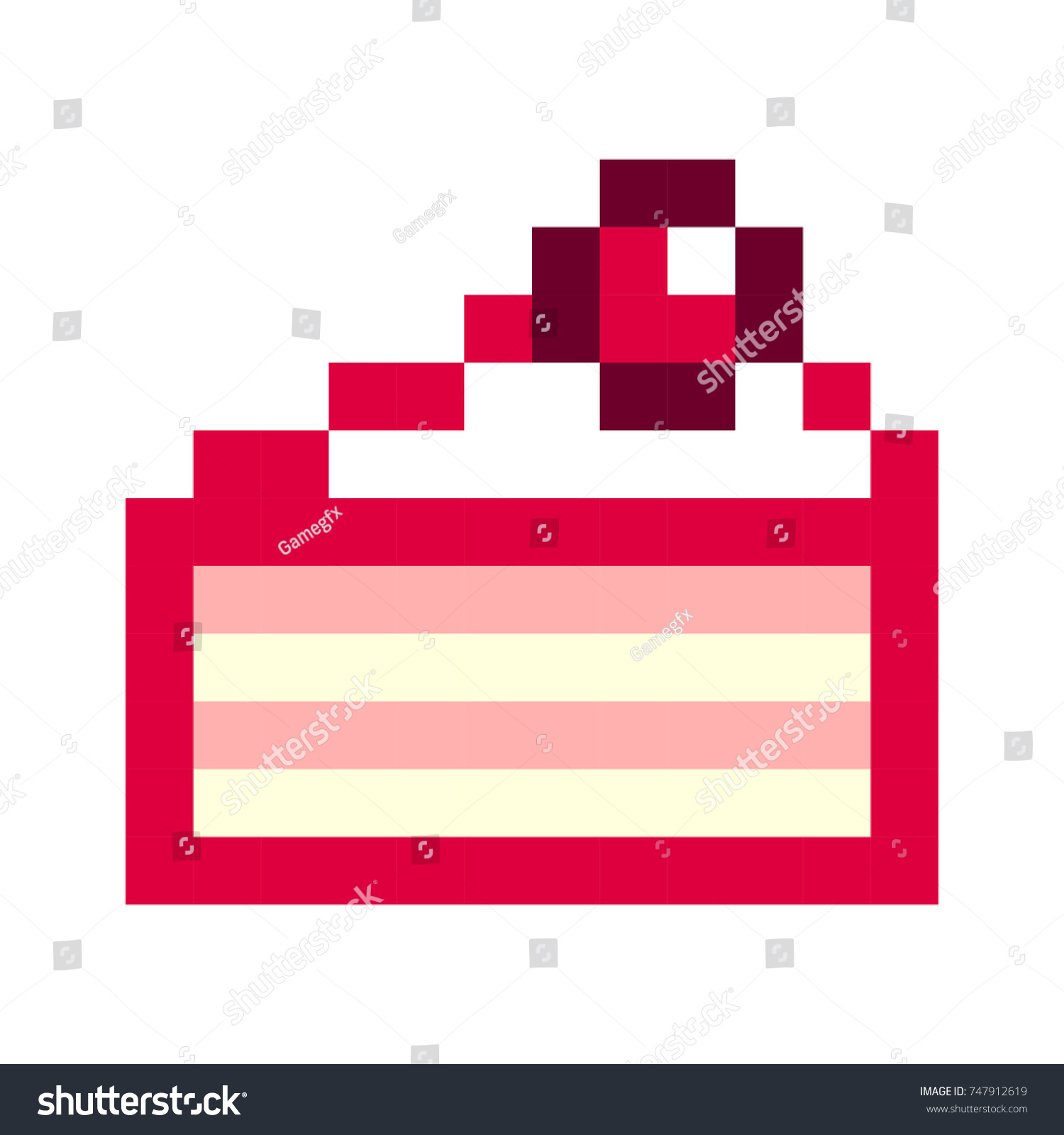 Birthday Cake Pixel Art Cartoon Retro Stock Illustration 747912619 ...