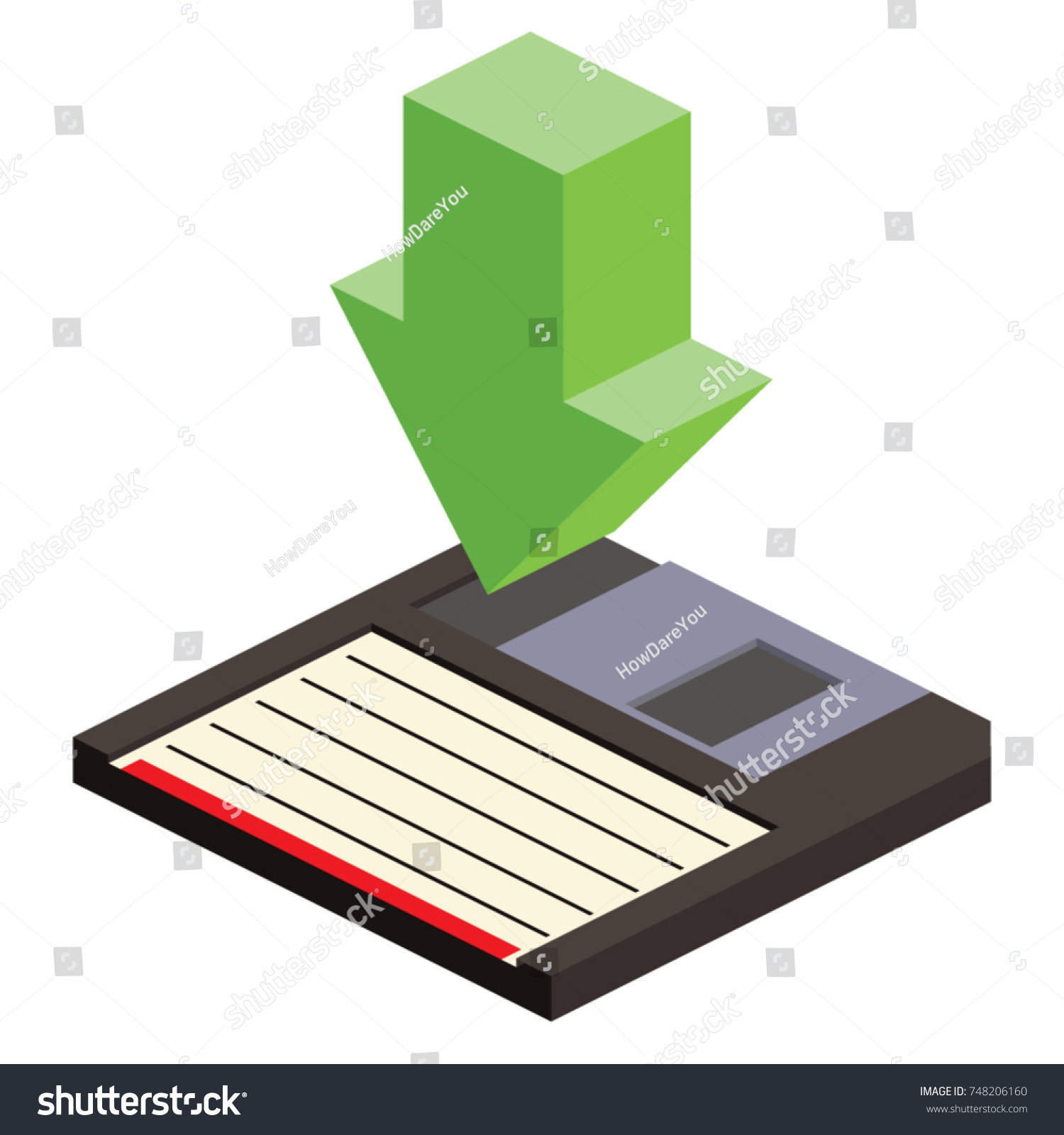 Isometric Save File Symbol Stock Vector (Royalty Free) 748206160