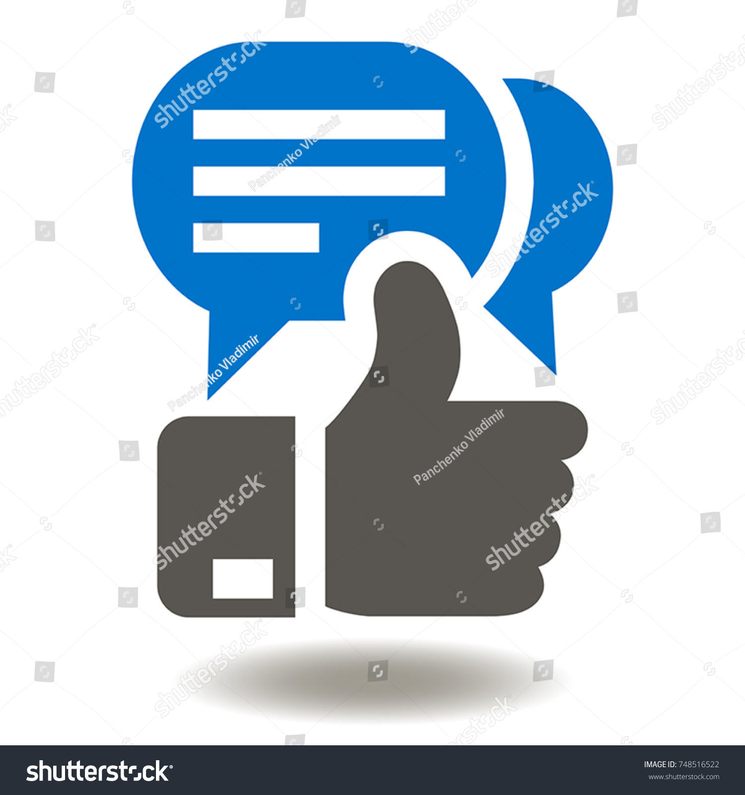 Thumb Speech Bubbles Icon Vector Appreciations Stock Vector (Royalty ...