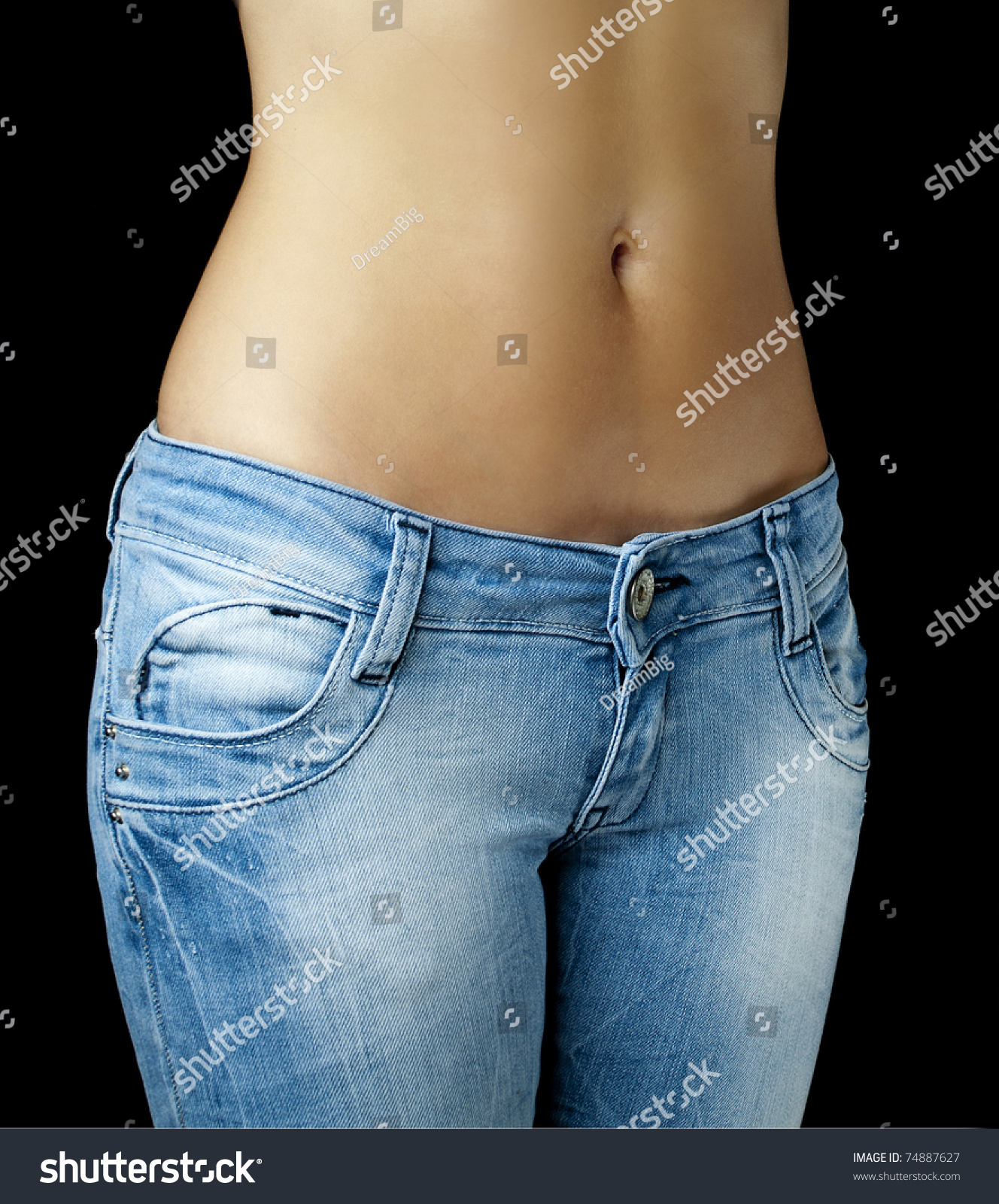 Sexy Flat Womans Belly Over Black Stok Foto Raf Shutterstock