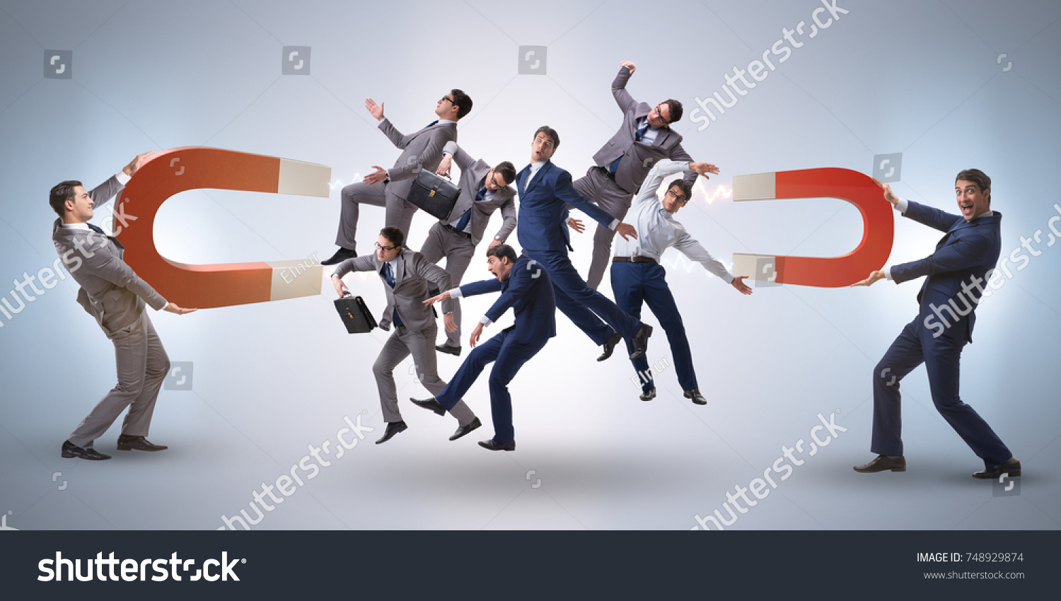 Businessman Recruitment Concept Horseshoe Magnet Stock Photo 748929874 ...